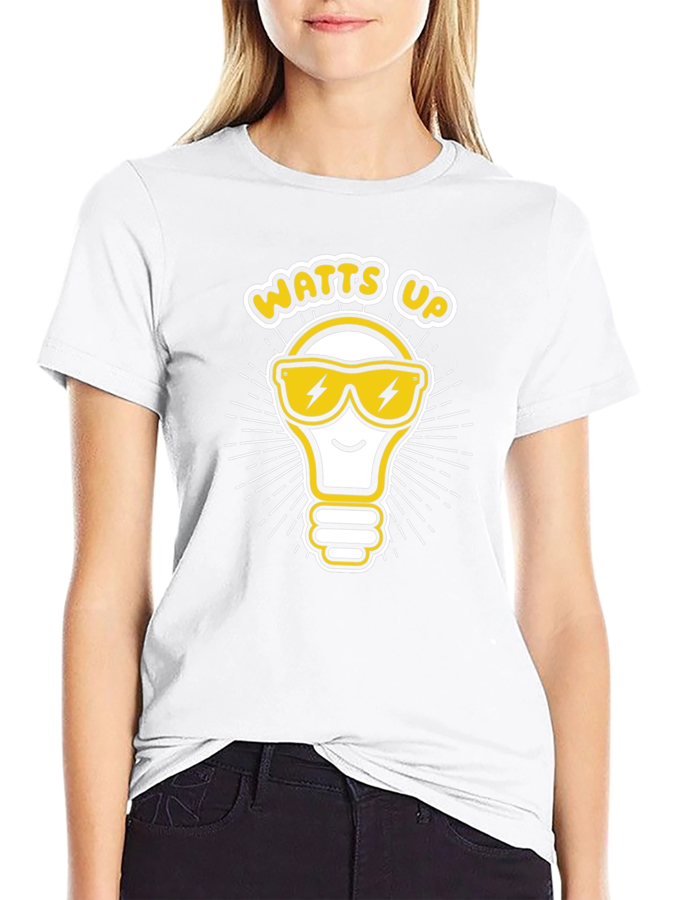 Watts Up Light Bulb Graphic T-Shirt