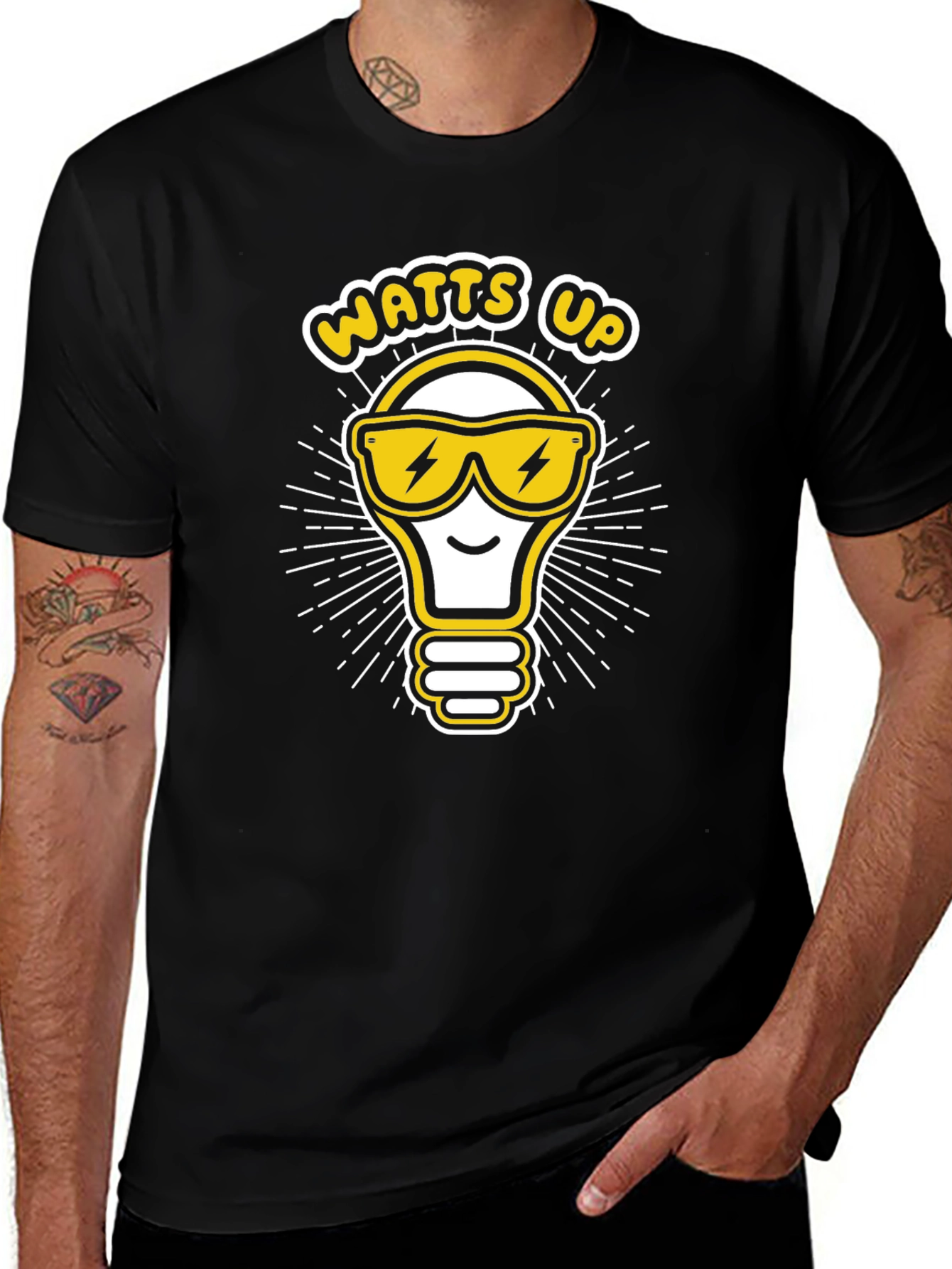 Watts Up Light Bulb Graphic T-Shirt