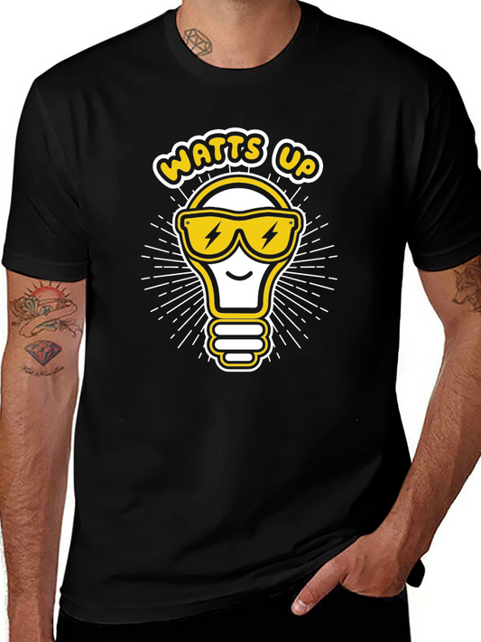 Watts Up Light Bulb Graphic T-Shirt