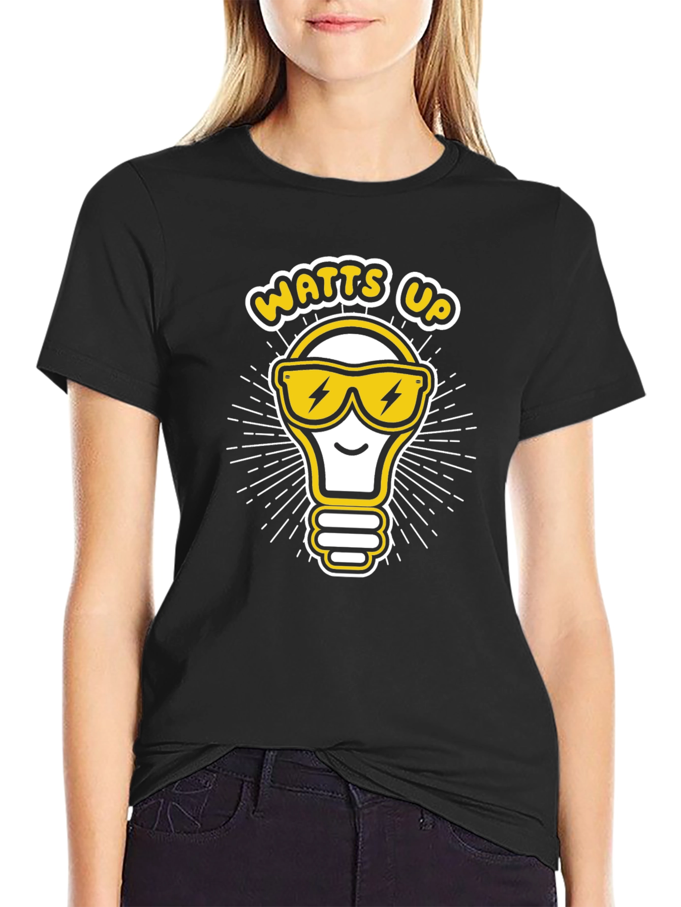 Watts Up Light Bulb Graphic T-Shirt