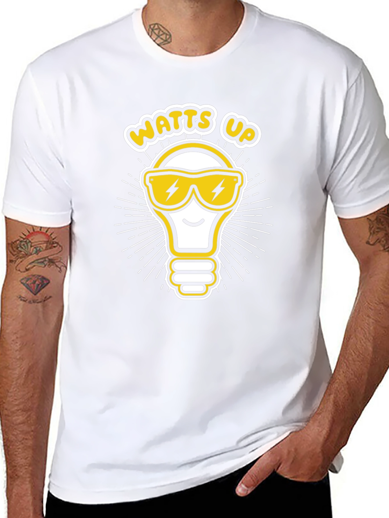 Watts Up Light Bulb Graphic T-Shirt