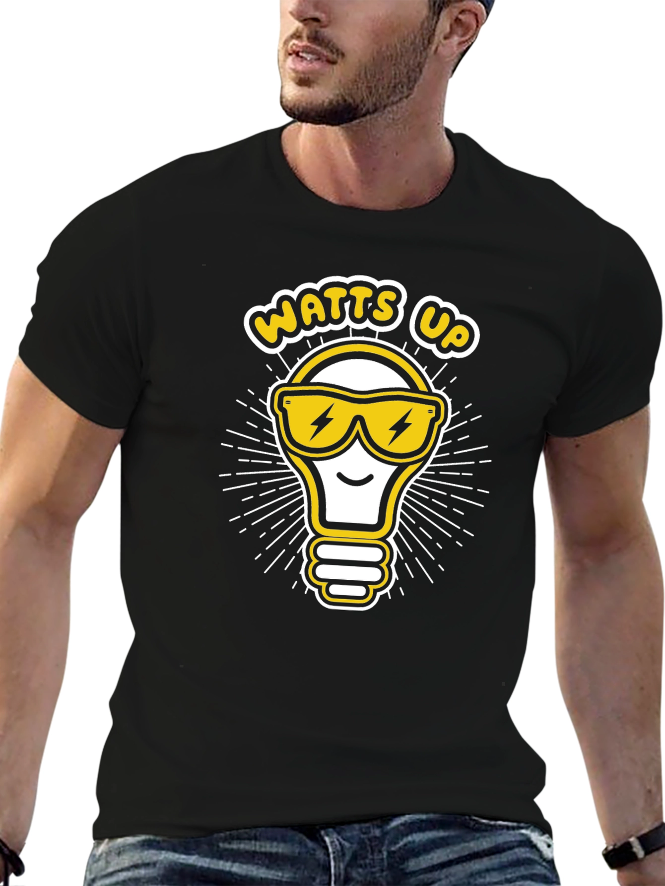 Watts Up Light Bulb Graphic T-Shirt