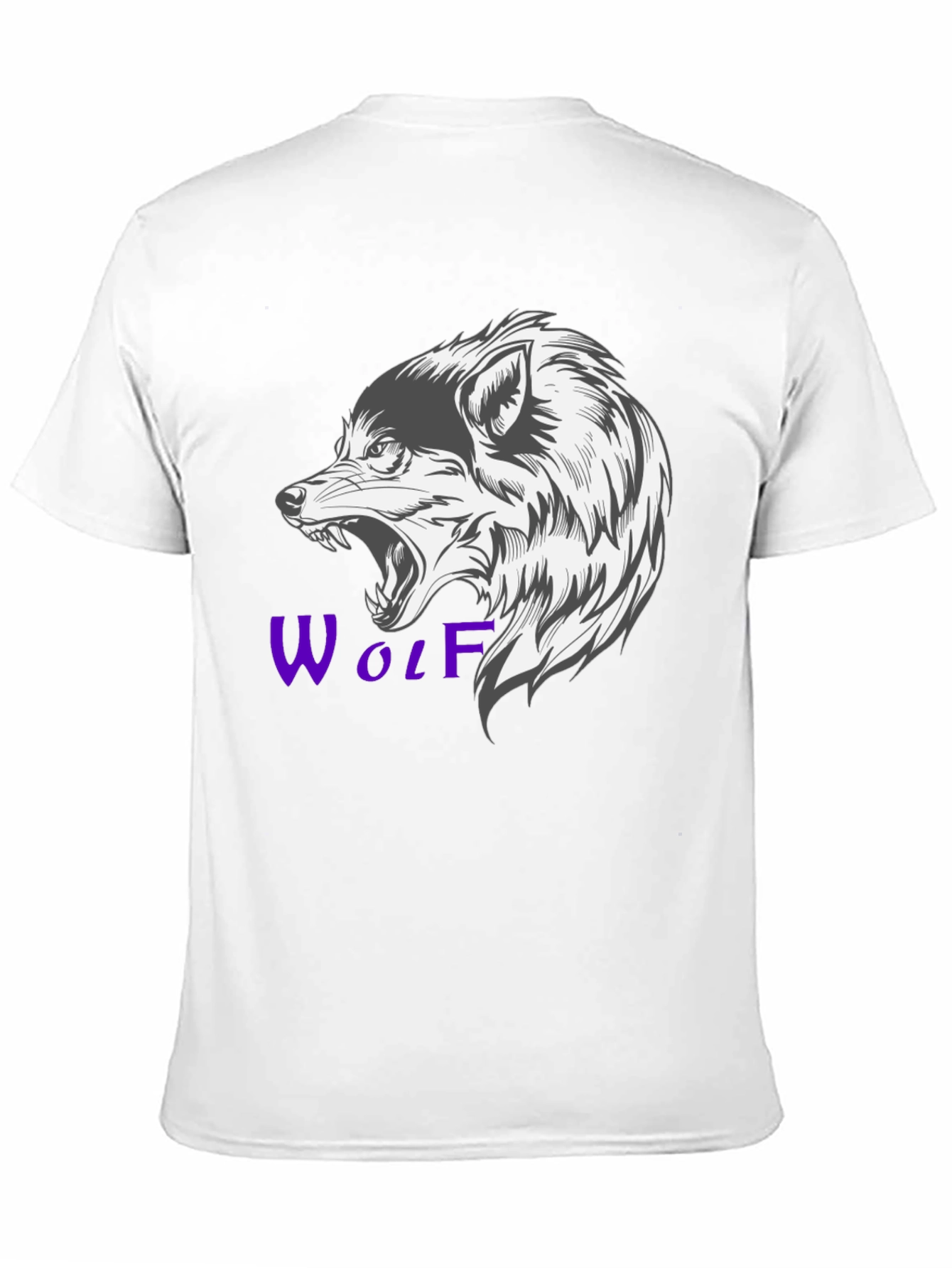 Mens Black Wolf Graphic T-Shirt