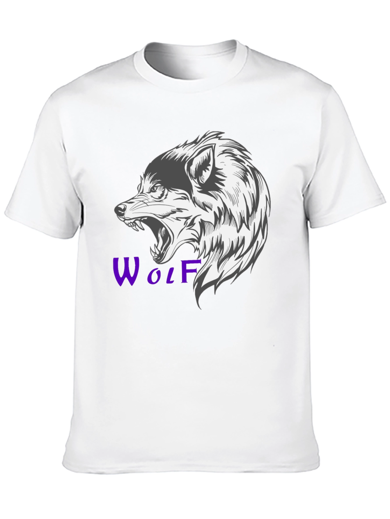 Mens Black Wolf Graphic T-Shirt