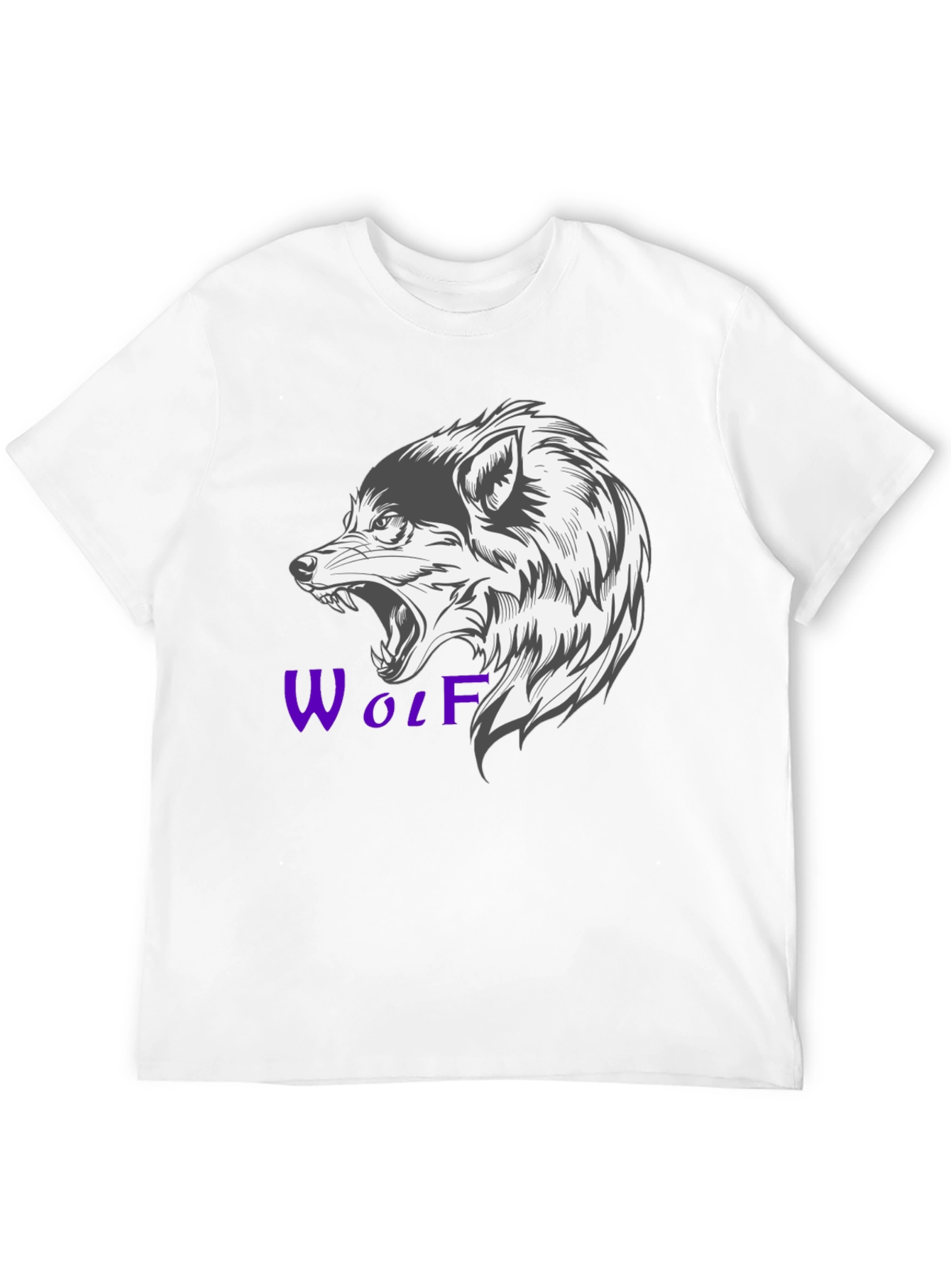 Mens Black Wolf Graphic T-Shirt