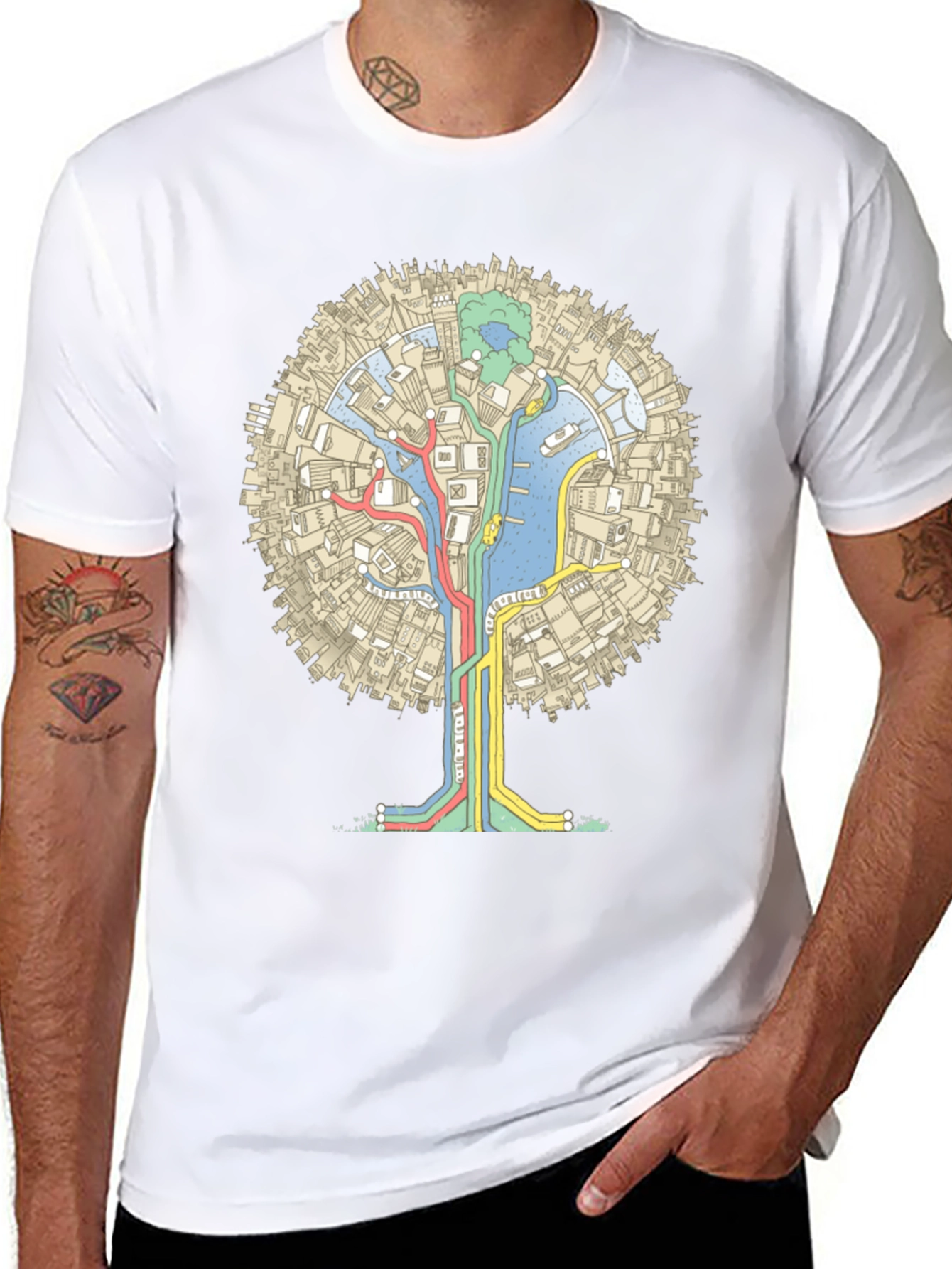 Urban Tree Graphic Tee - Black