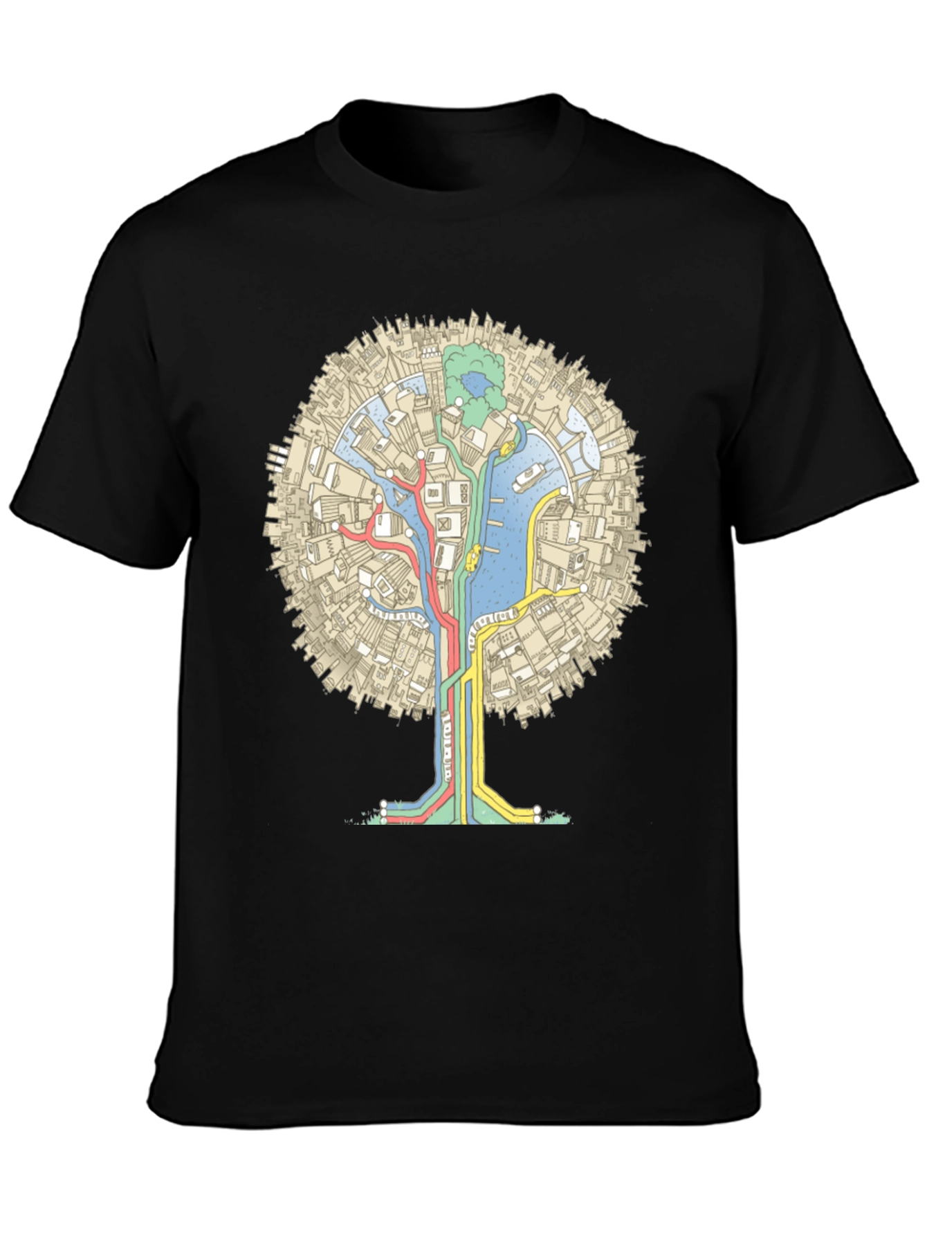 Urban Tree Graphic Tee - Black