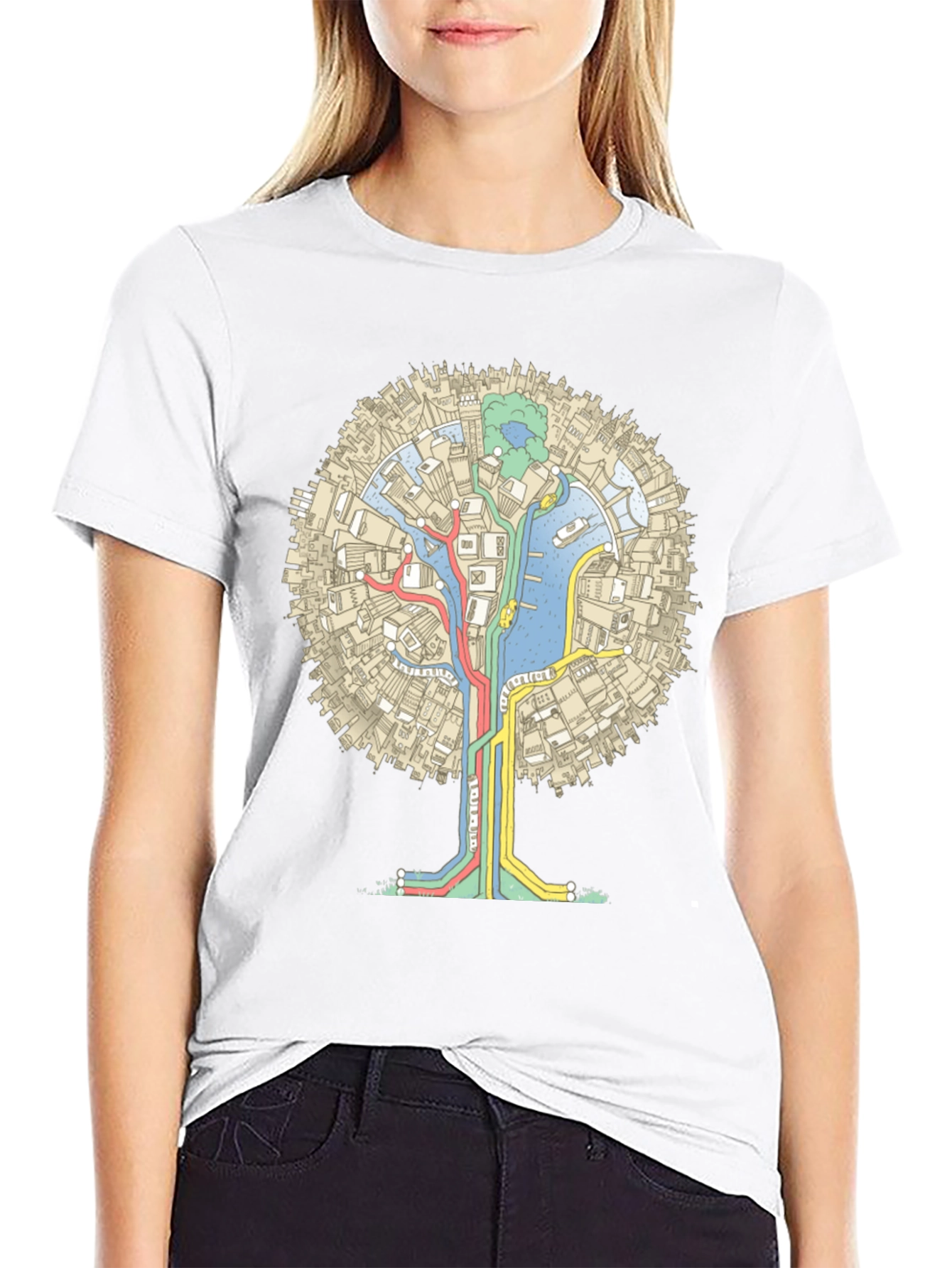 Urban Tree Graphic Tee - Black