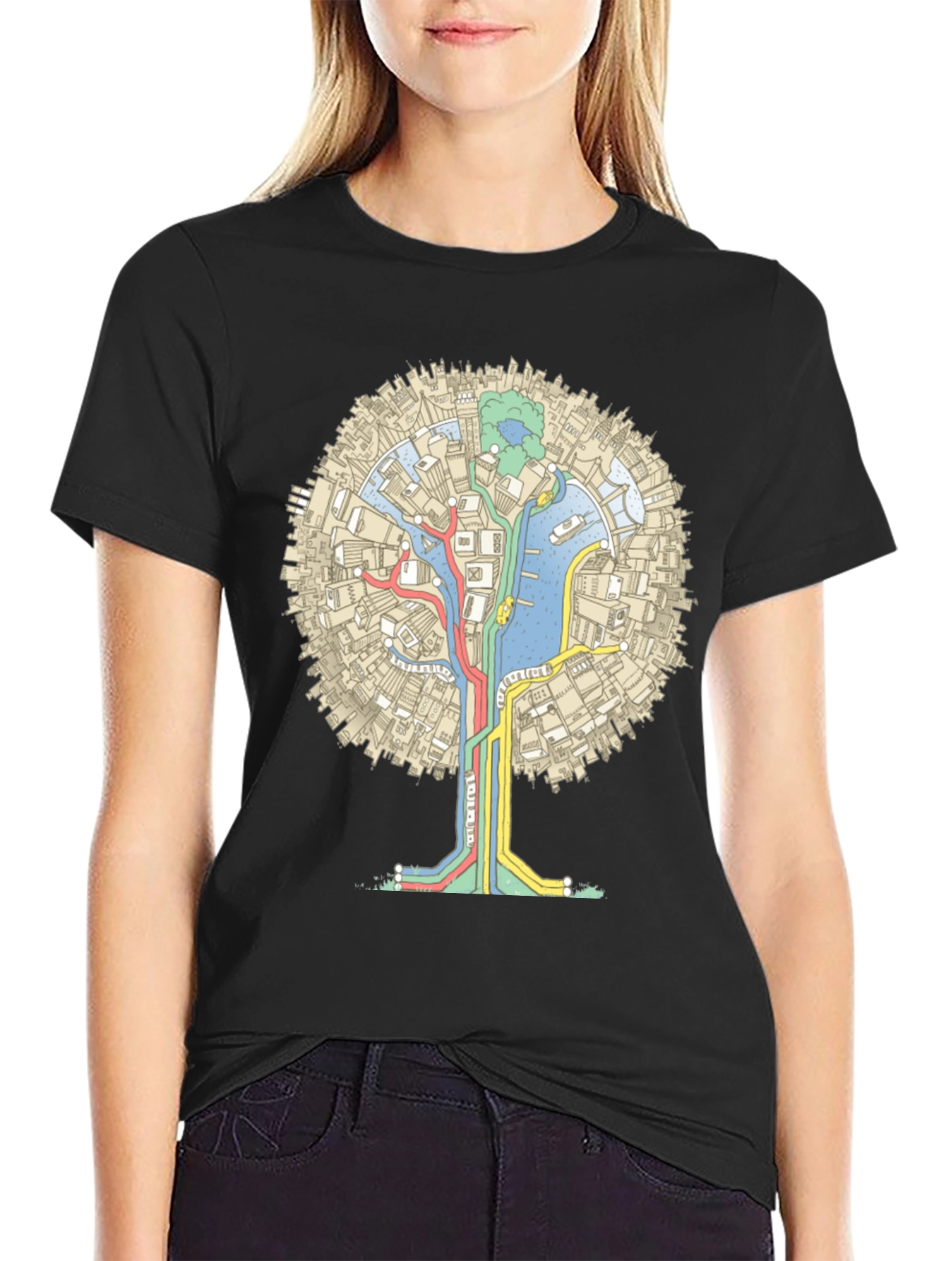 Urban Tree Graphic Tee - Black