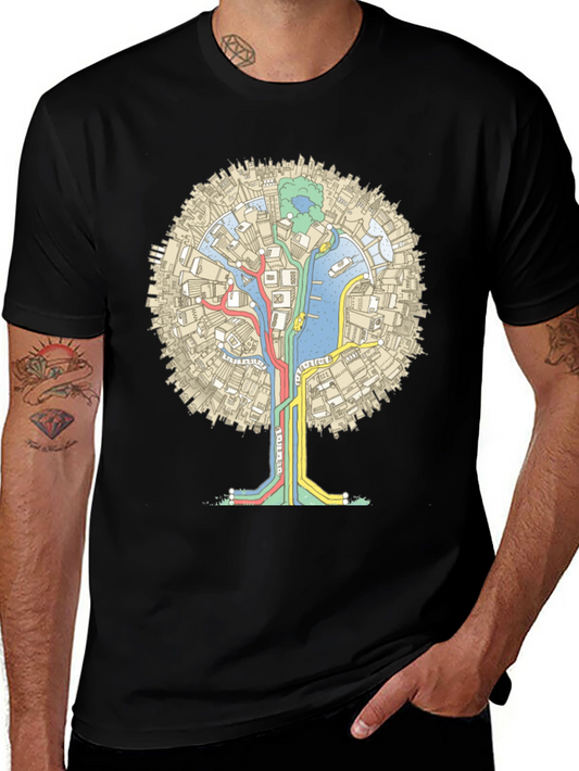 Urban Tree Graphic Tee - Black