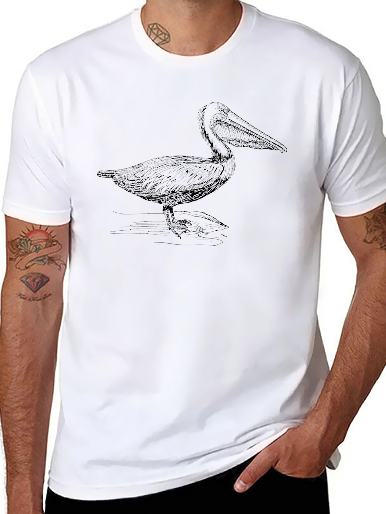 Pelican Graphic Tee - Black Cotton Casual T-Shirt
