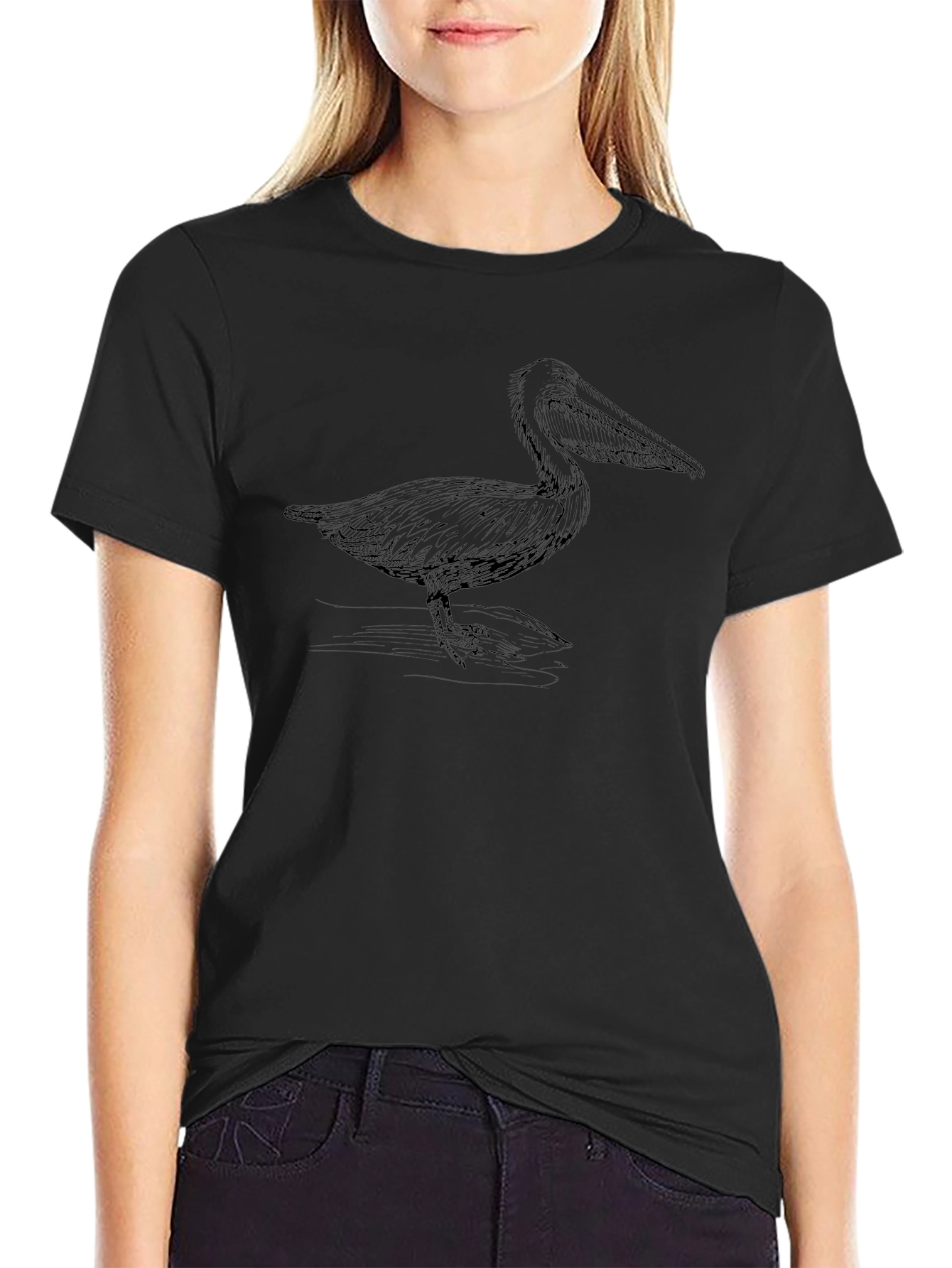 Pelican Graphic Tee - Black Cotton Casual T-Shirt