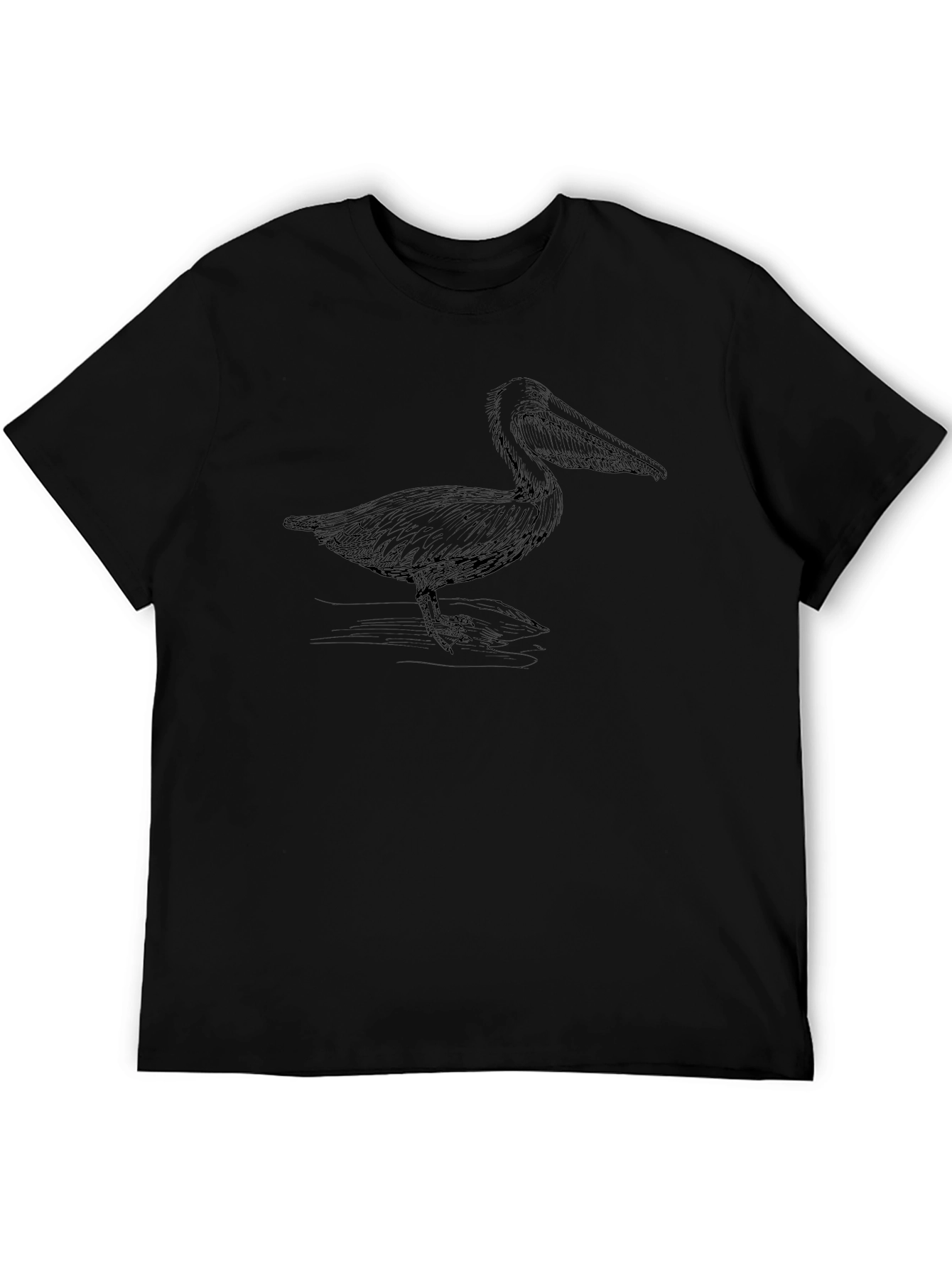 Pelican Graphic Tee - Black Cotton Casual T-Shirt