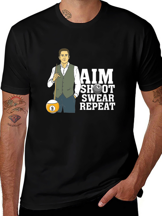 AIM Shoot Swear Repeat Billiard T-Shirt