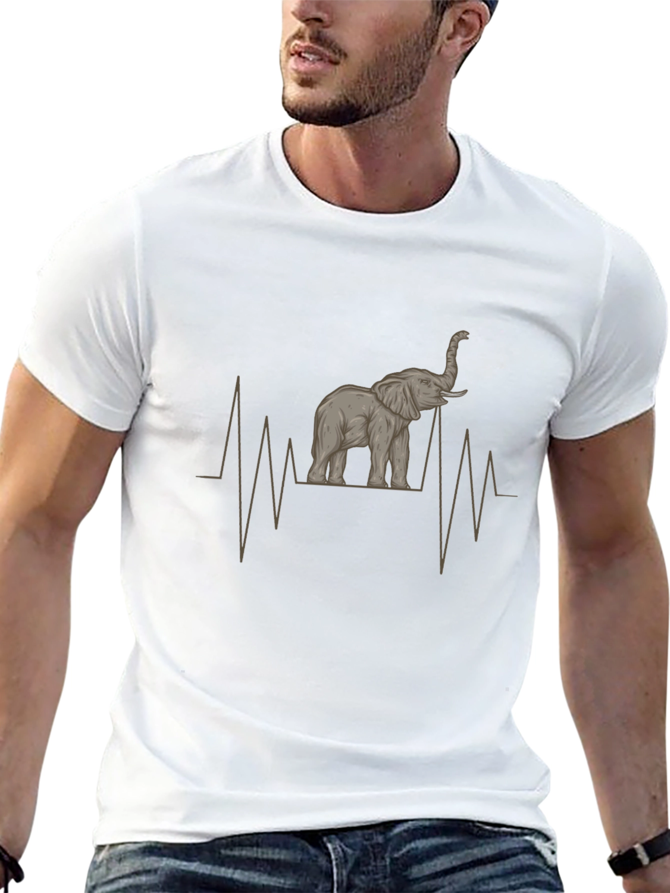 Elephant Heartbeat Graphic Tee - Stylish Mens Shirt