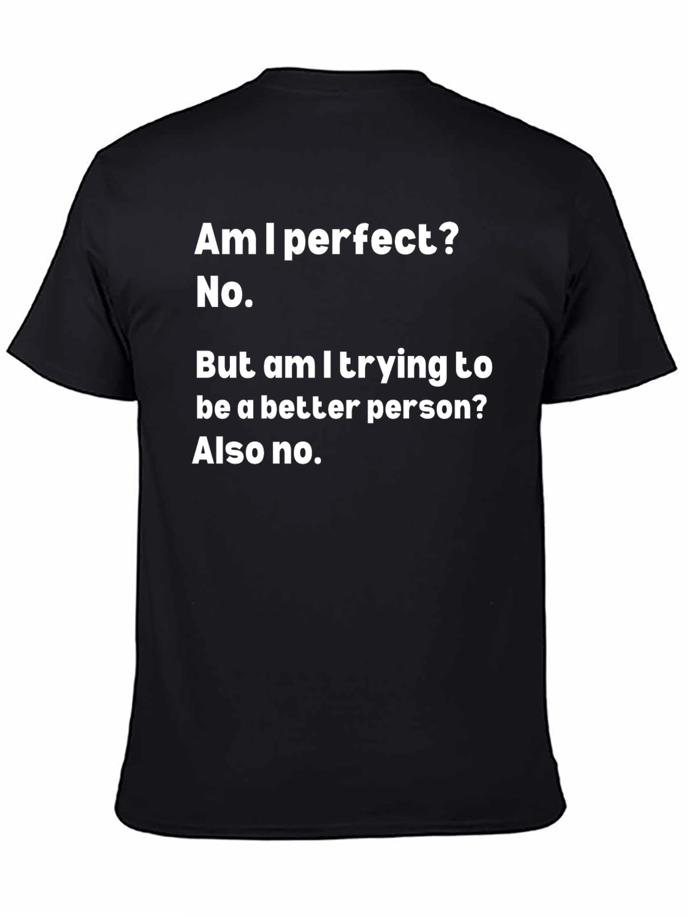 Humorous Graphic Tee: Imperfect & Proud Black T-Shirt