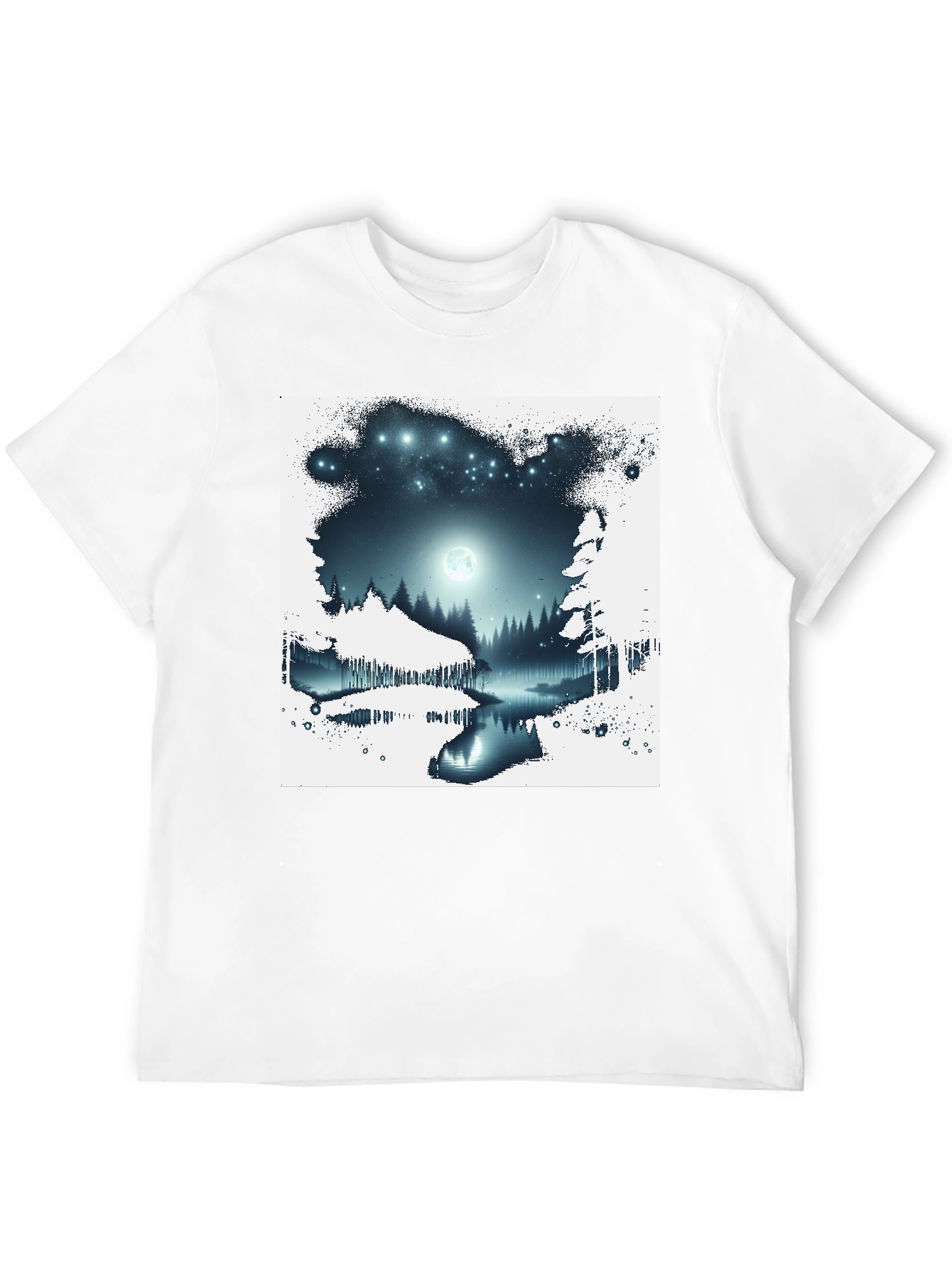 Moonlit Forest Graphic Tee - Black