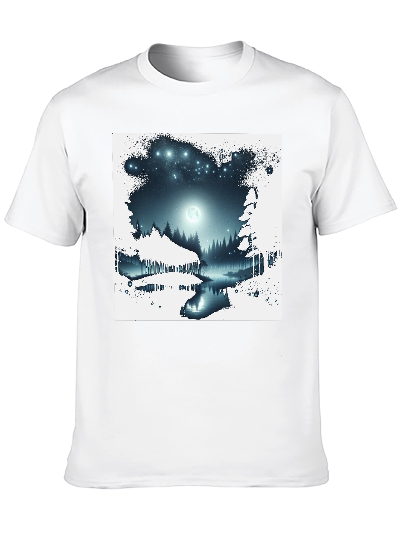 Moonlit Forest Graphic Tee - Black