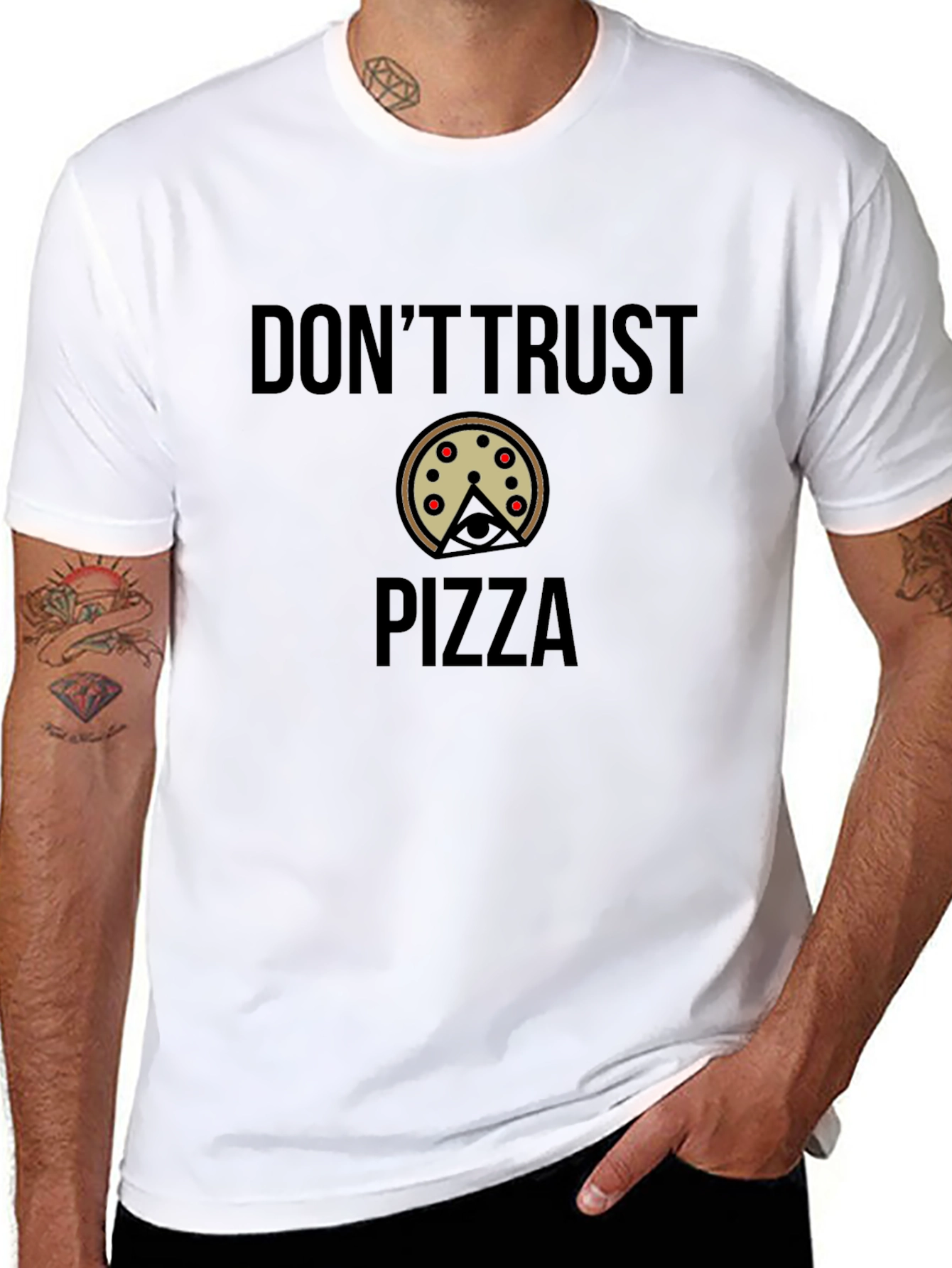 Dont Trust Pizza Graphic T-Shirt - Black Tee