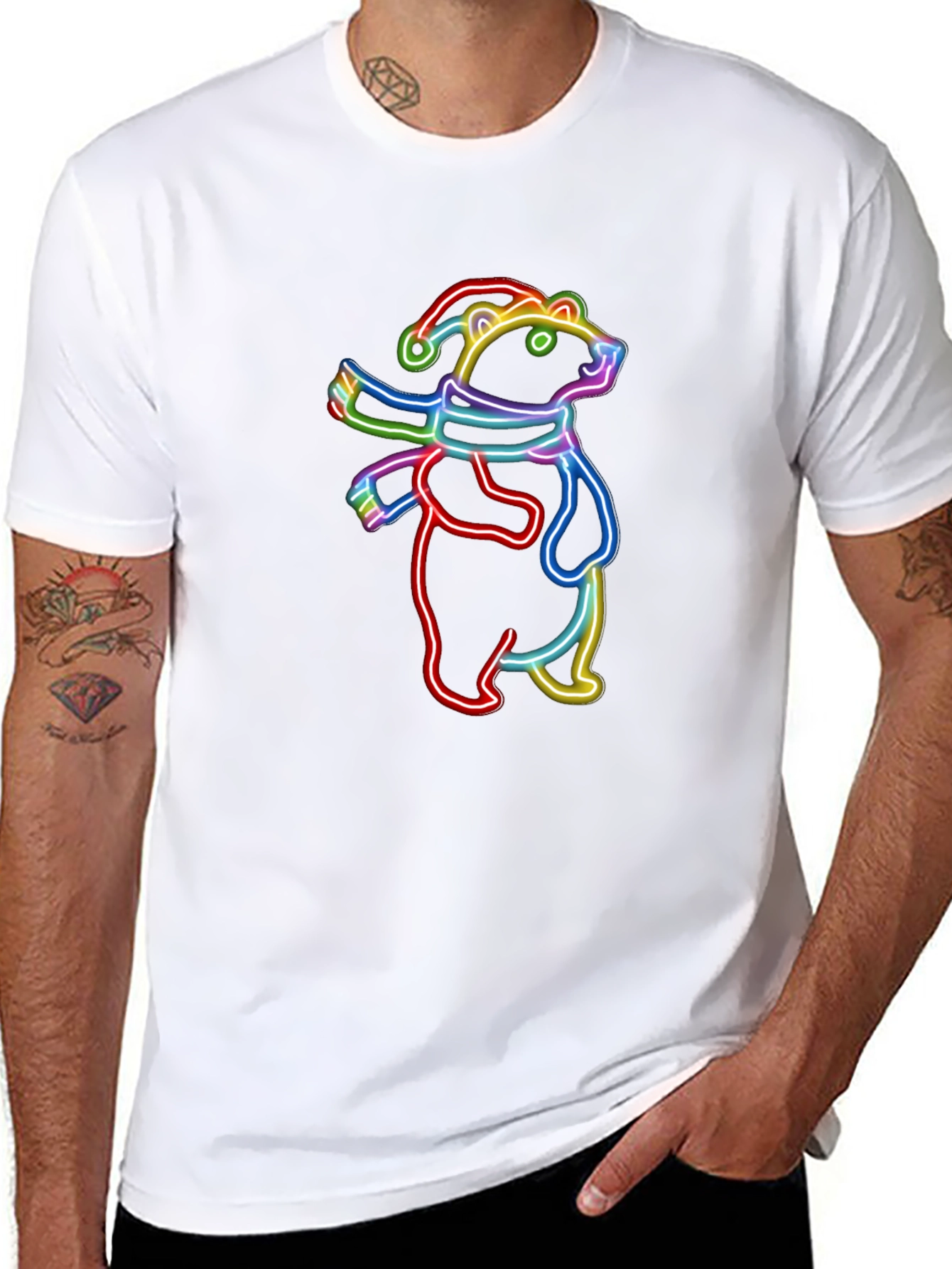 Neon Christmas Bear T-Shirt
