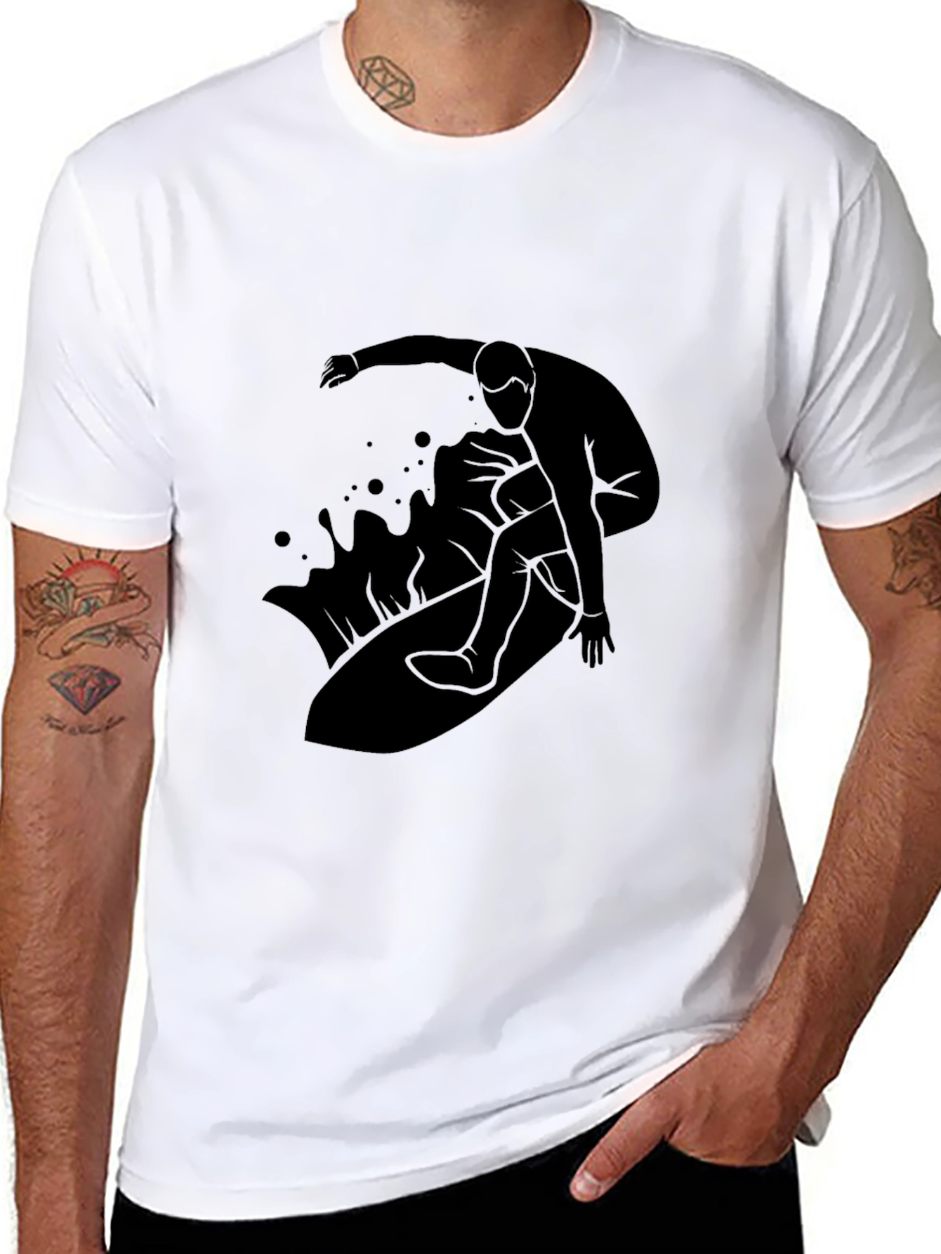 Mens Surfer Graphic Tee - Black