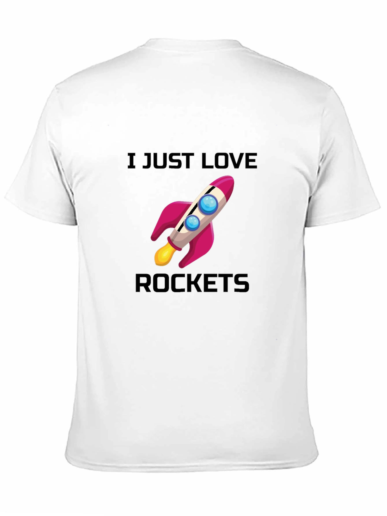 I Love Rockets Graphic T-Shirt - Black Casual Tee