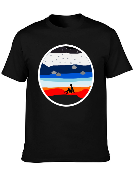 Sunset Silhouette Graphic Tee - Unisex Black T-Shirt