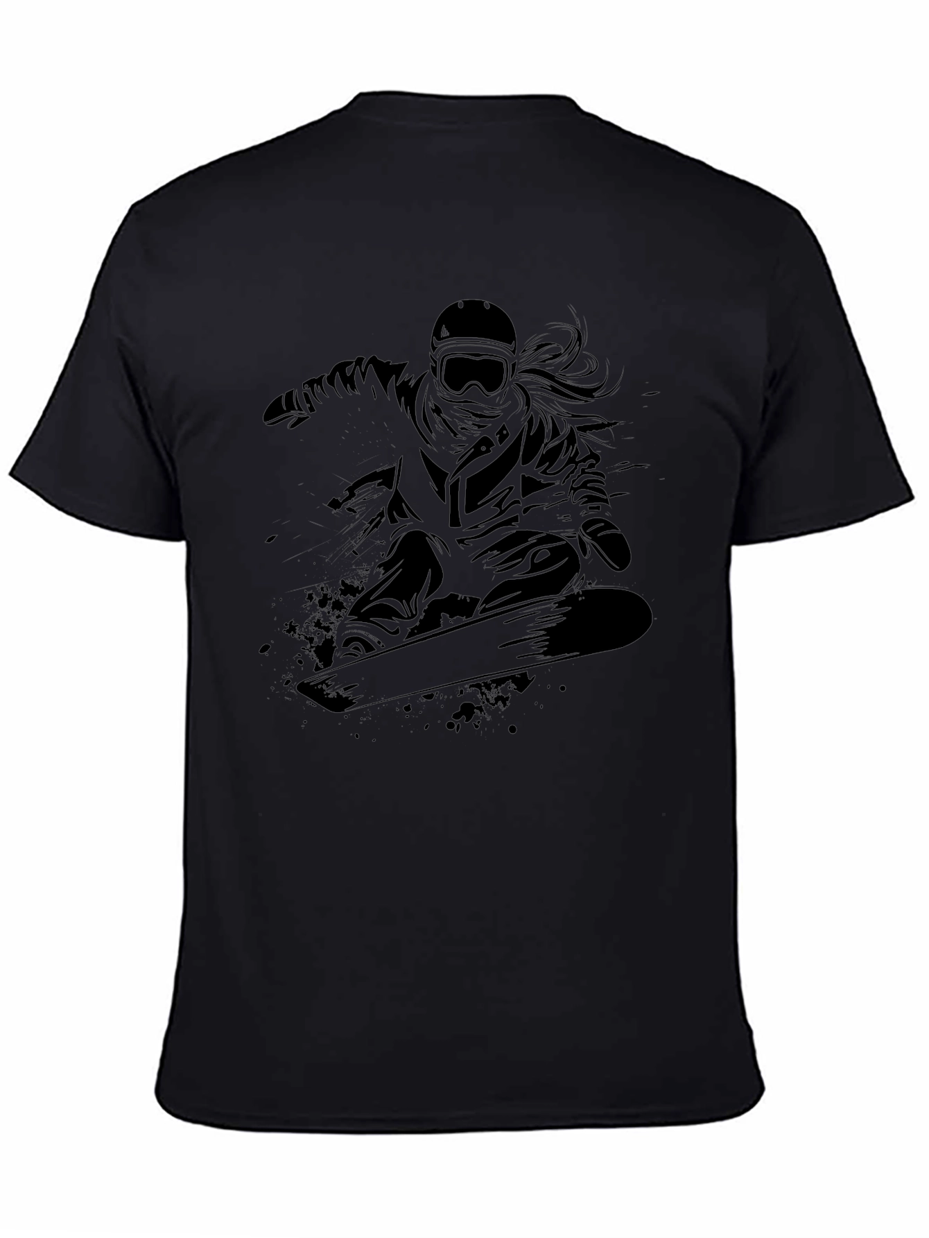 Snowboarder Graphic Tee - Cool Black T-Shirt
