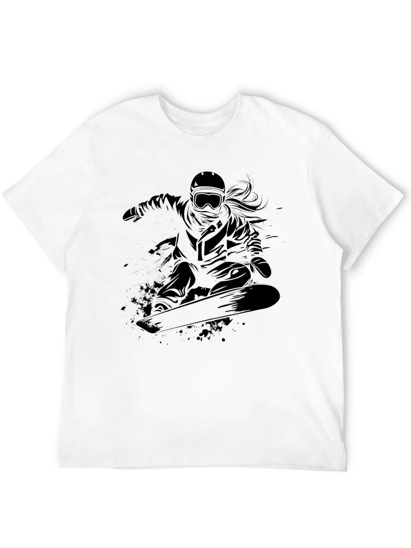 Snowboarder Graphic Tee - Cool Black T-Shirt