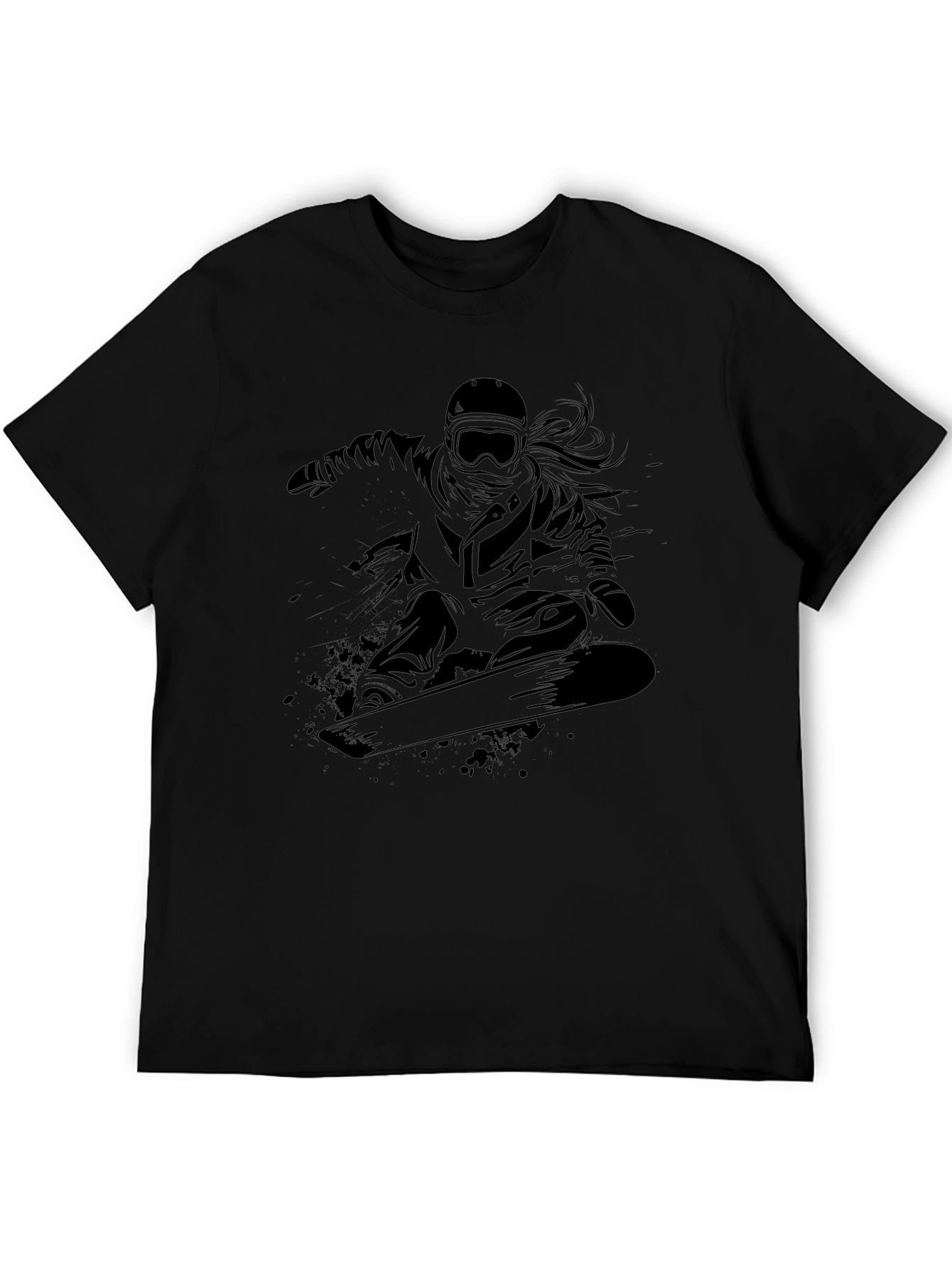 Snowboarder Graphic Tee - Cool Black T-Shirt