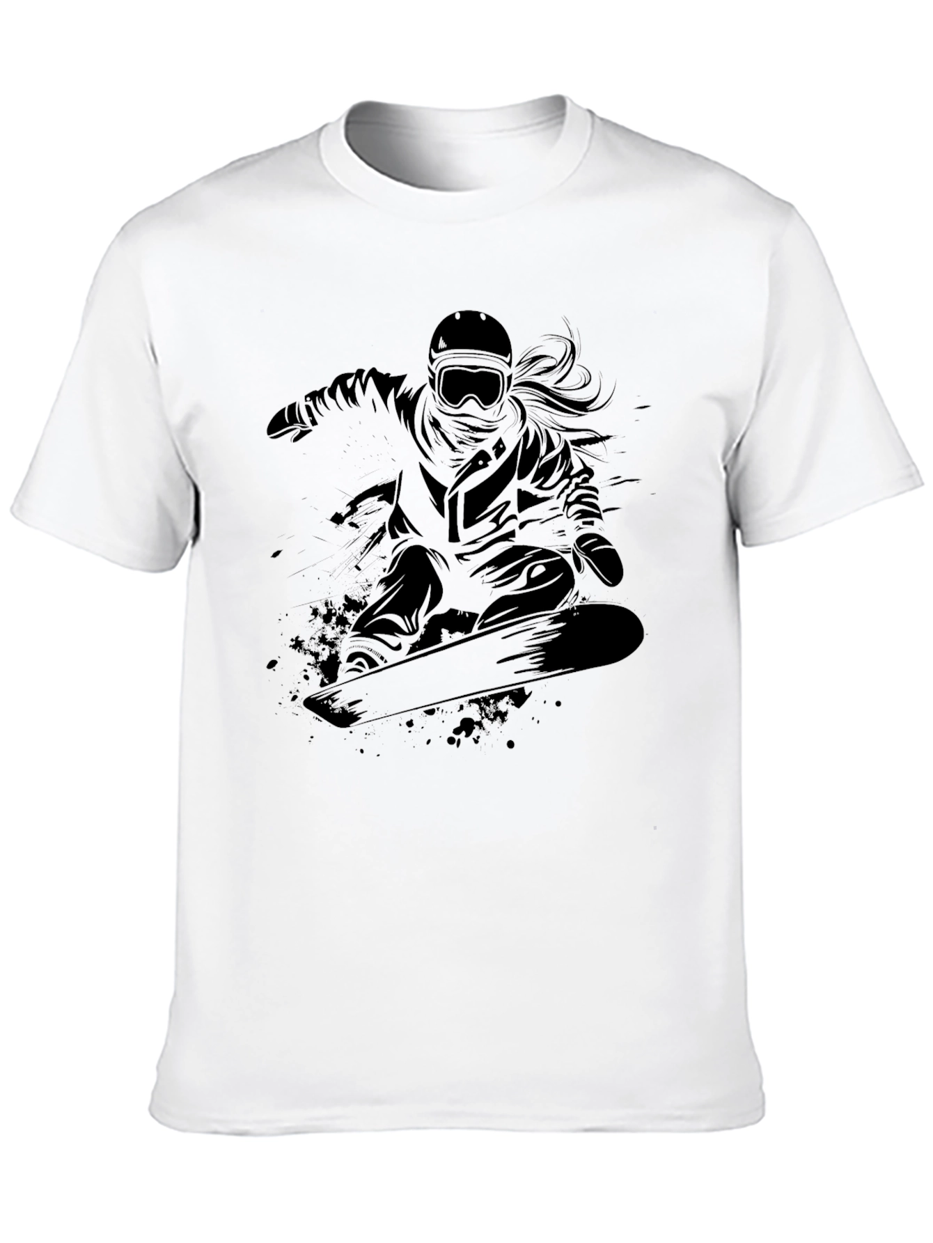 Snowboarder Graphic Tee - Cool Black T-Shirt