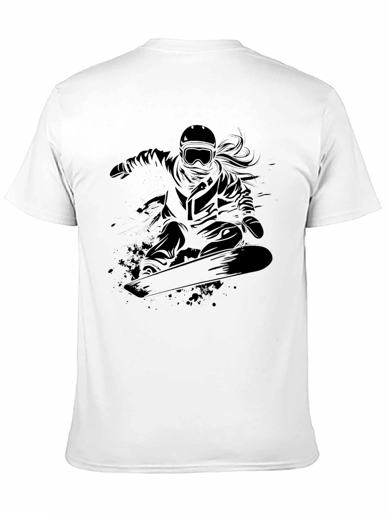 Snowboarder Graphic Tee - Cool Black T-Shirt