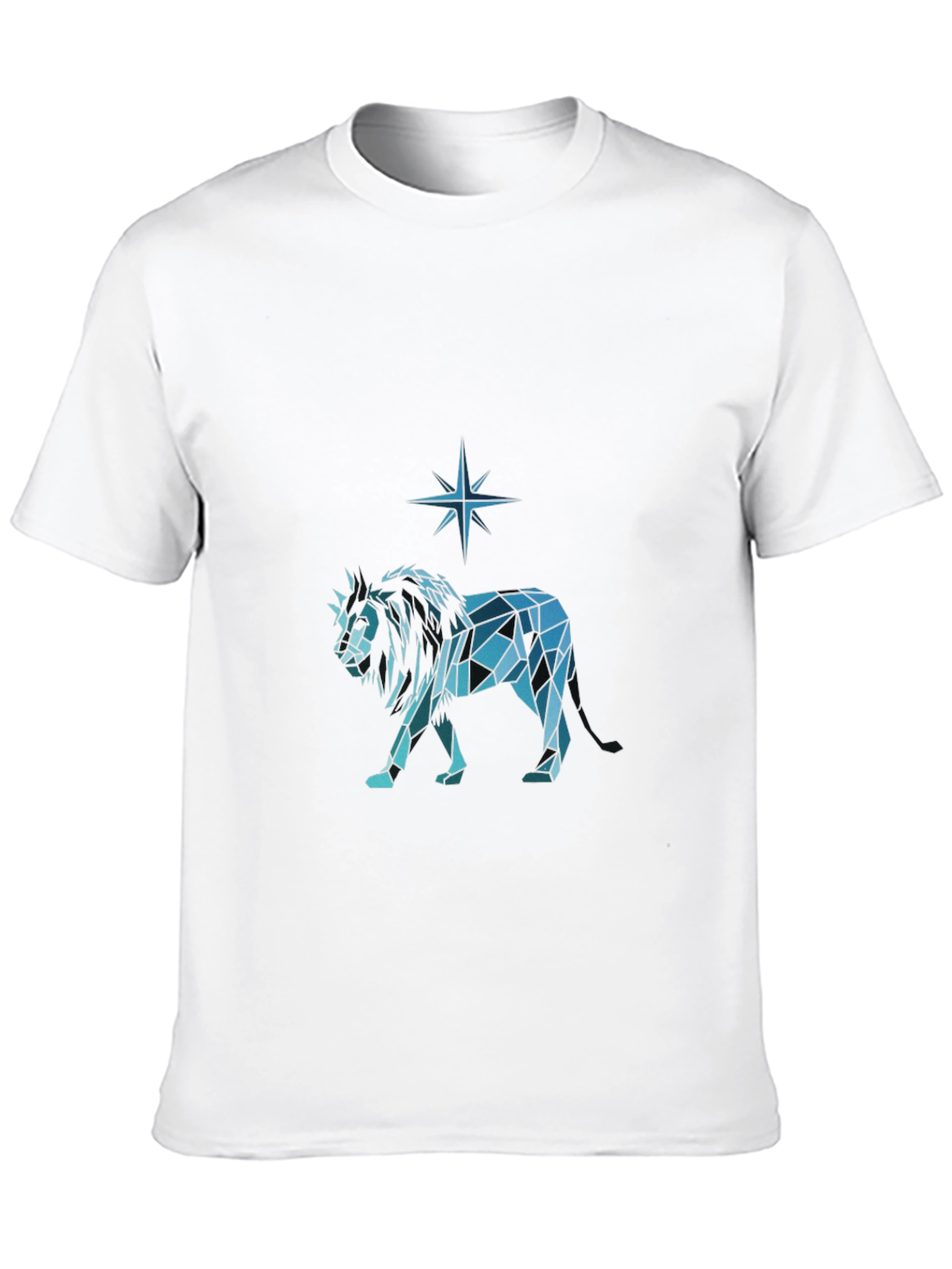 Geometric Lion Graphic Tee - Modern Style
