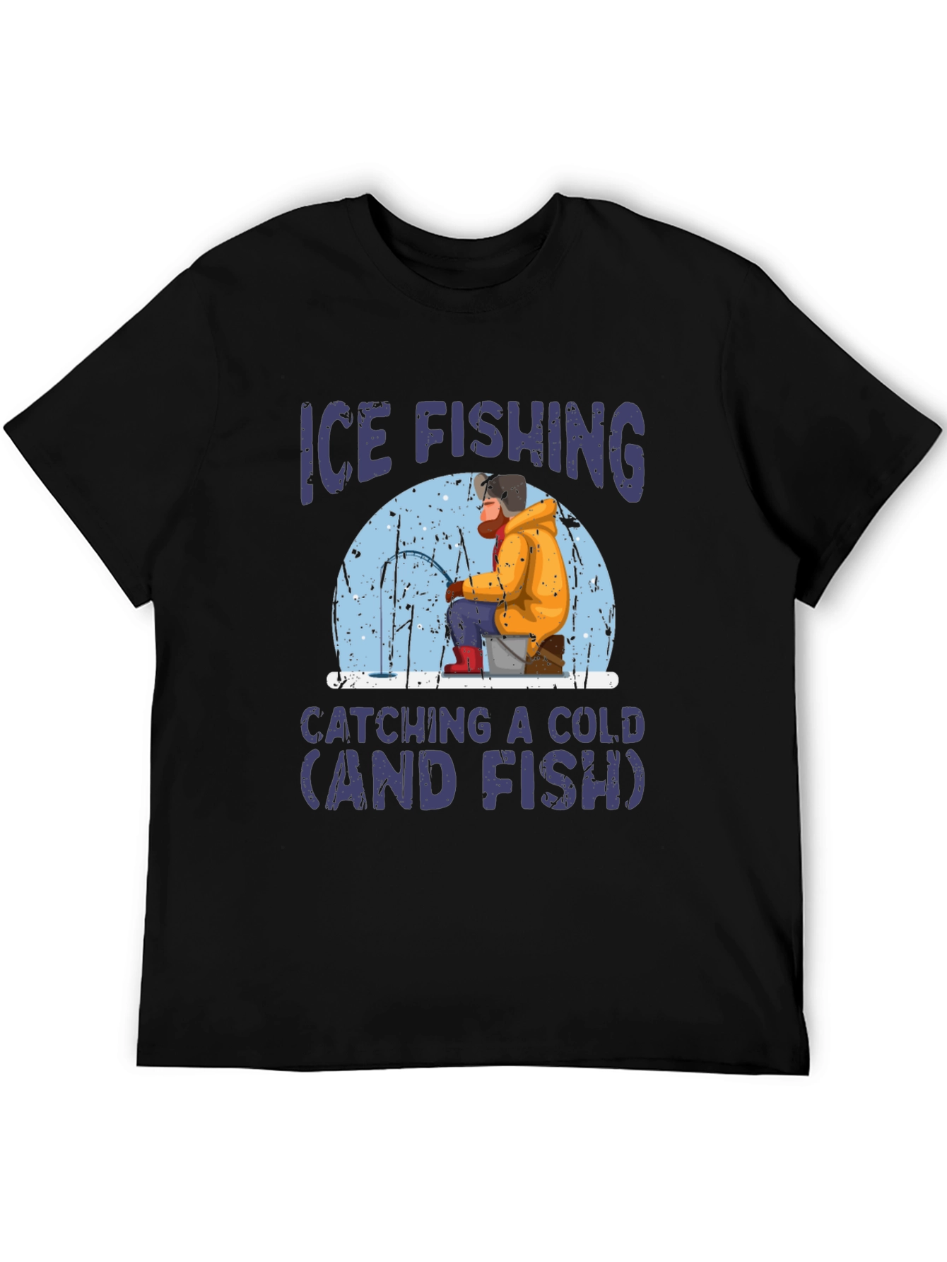 Ice Fishing Catching a Cold Graphic T-Shirt