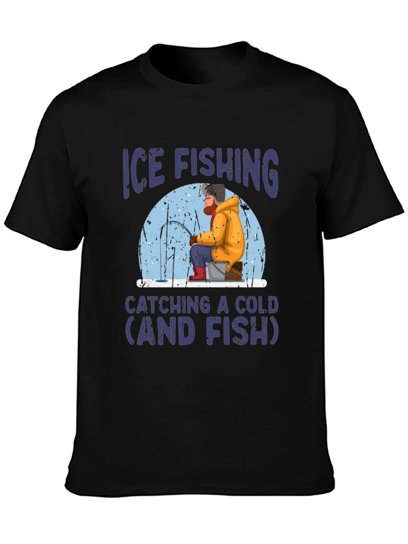 Ice Fishing Catching a Cold Graphic T-Shirt