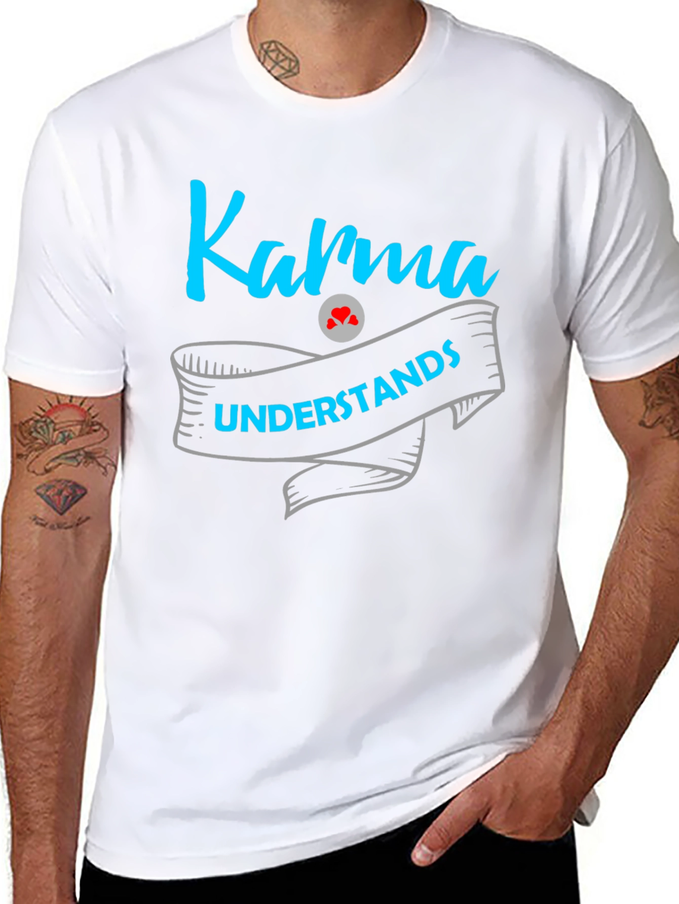 Karma Understands Graphic Print Mens T-Shirt