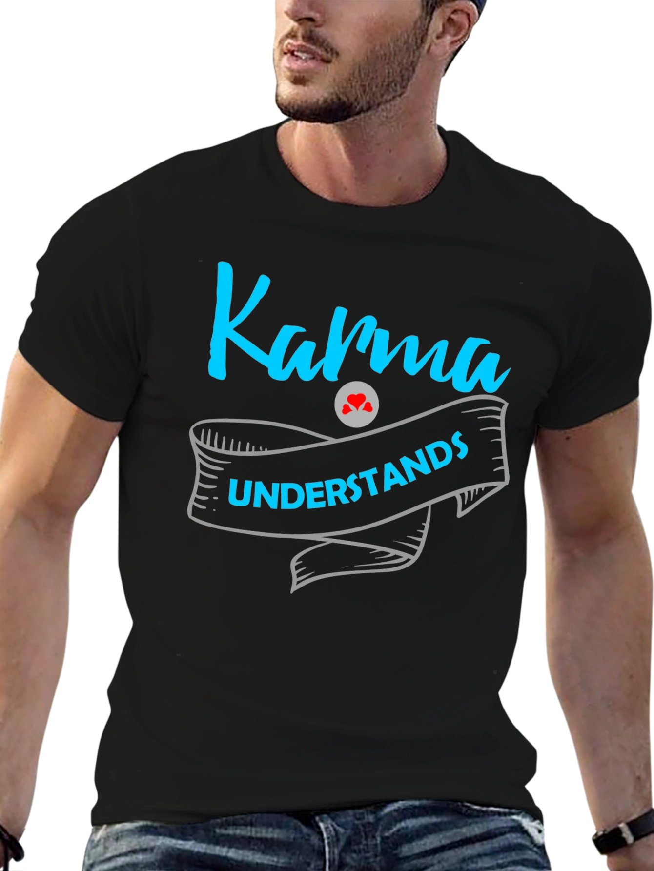 Karma Understands Graphic Print Mens T-Shirt