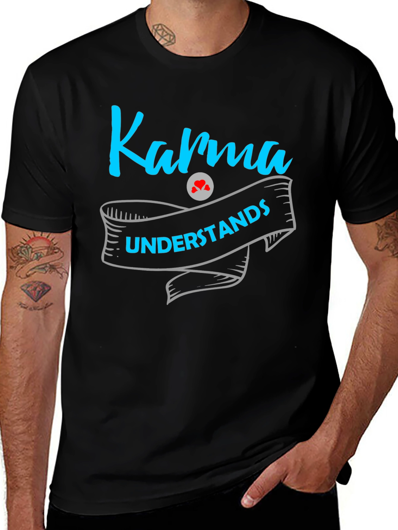 Karma Understands Graphic Print Mens T-Shirt