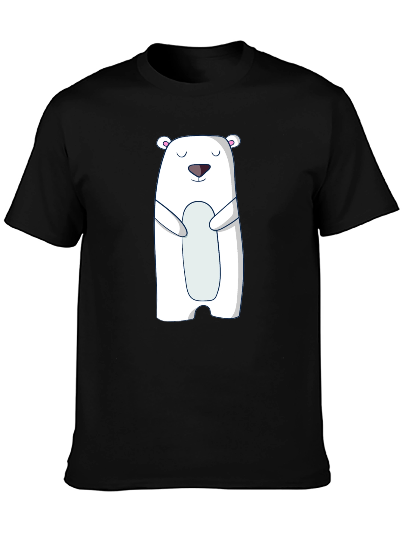 Polar Bear Graphic Tee - Cute Black T-Shirt
