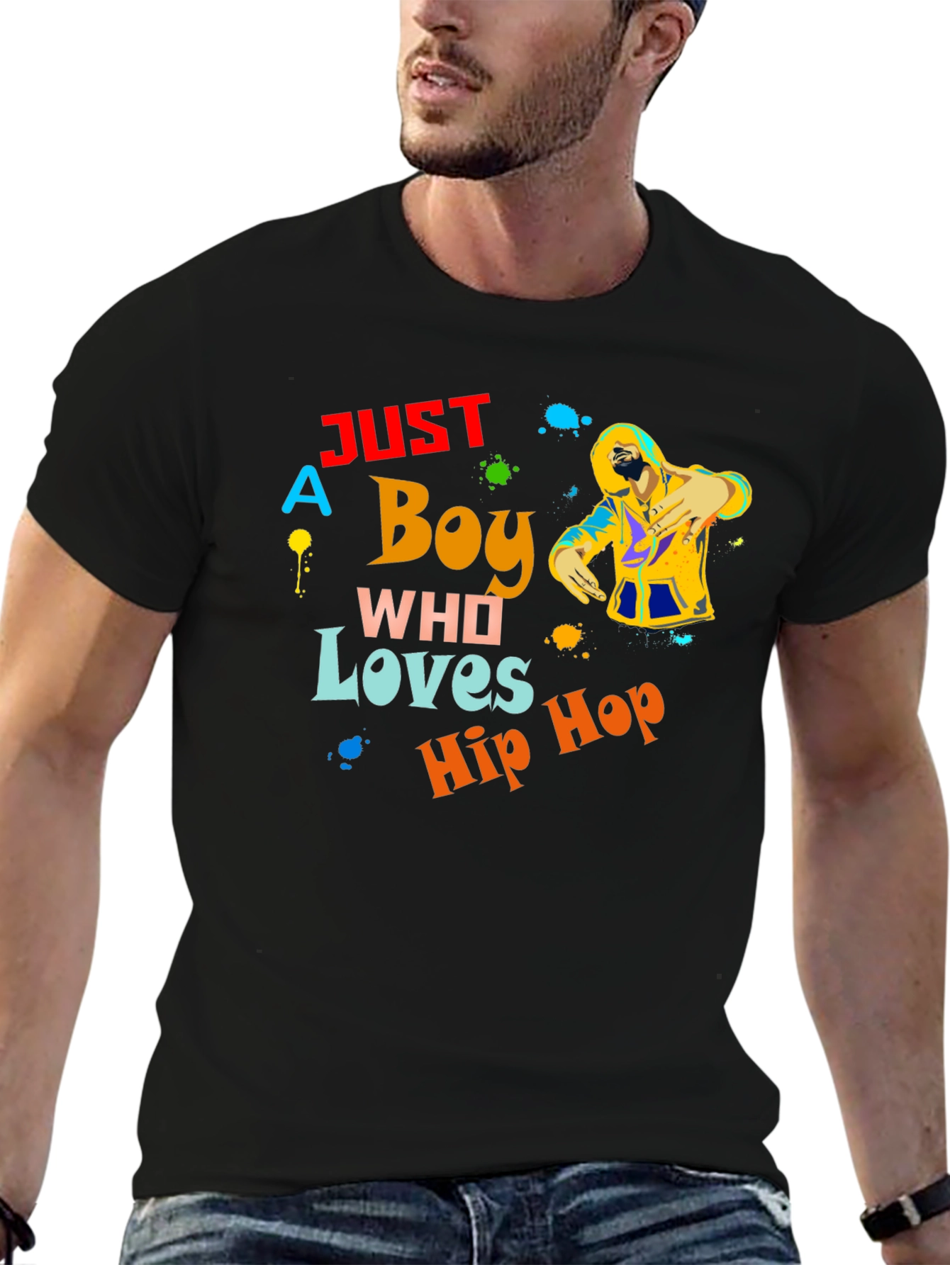 Just a Boy Who Loves Hip Hop Graphic T-Shirt