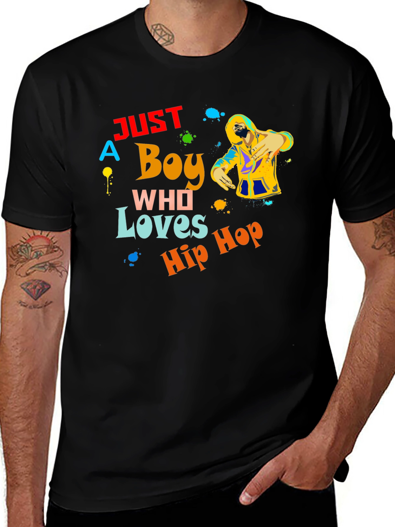 Just a Boy Who Loves Hip Hop Graphic T-Shirt