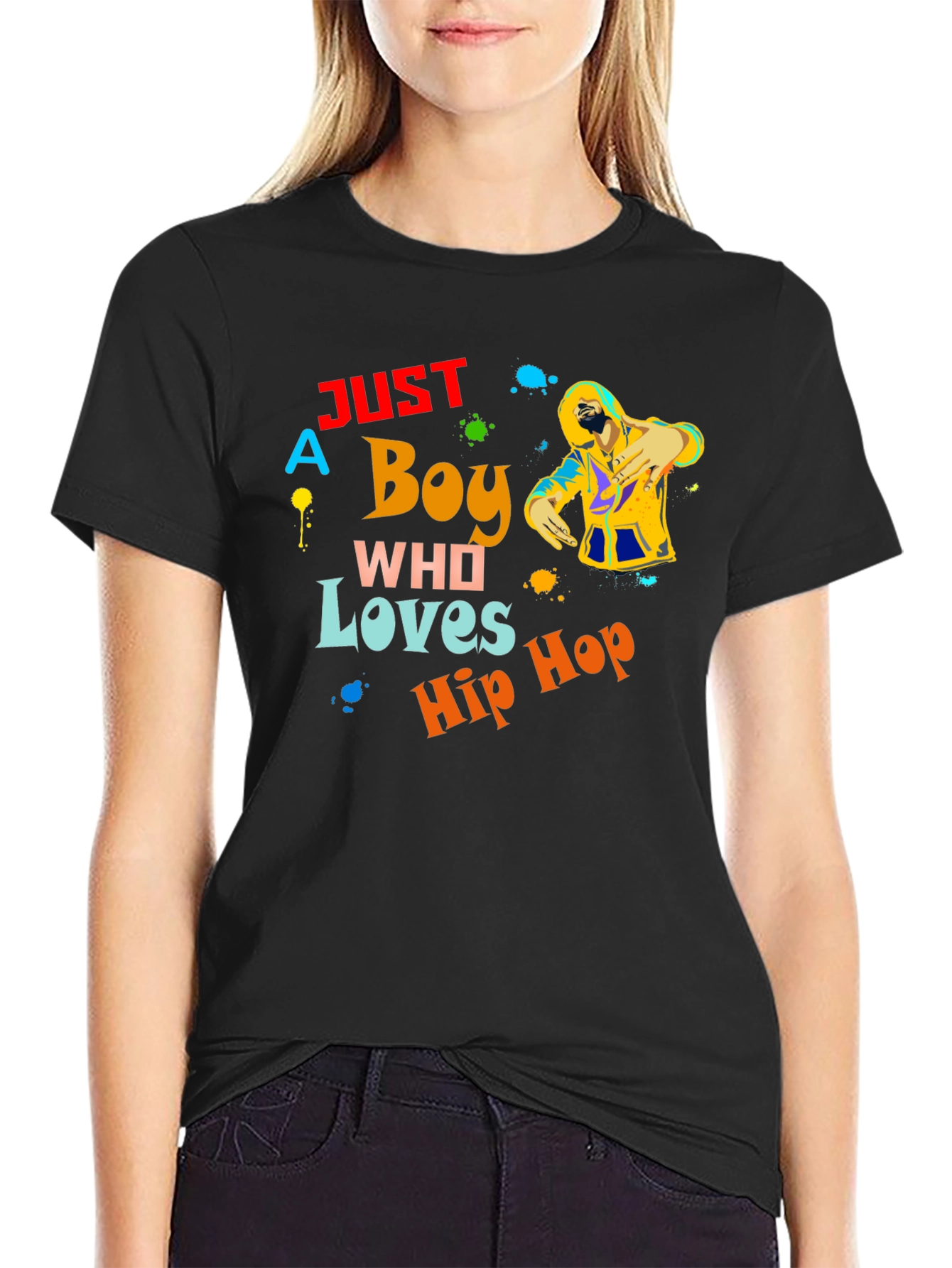 Just a Boy Who Loves Hip Hop Graphic T-Shirt