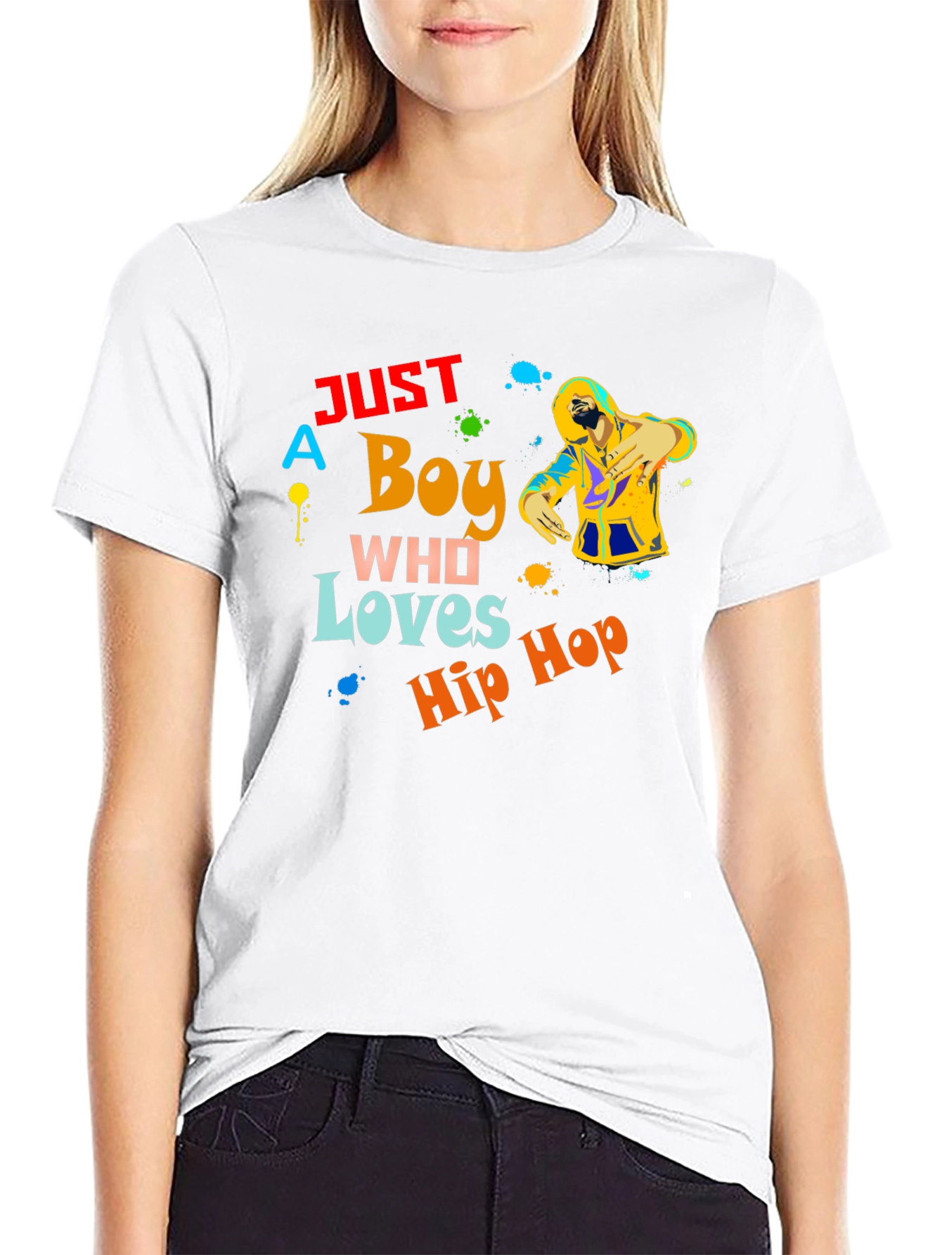 Just a Boy Who Loves Hip Hop Graphic T-Shirt