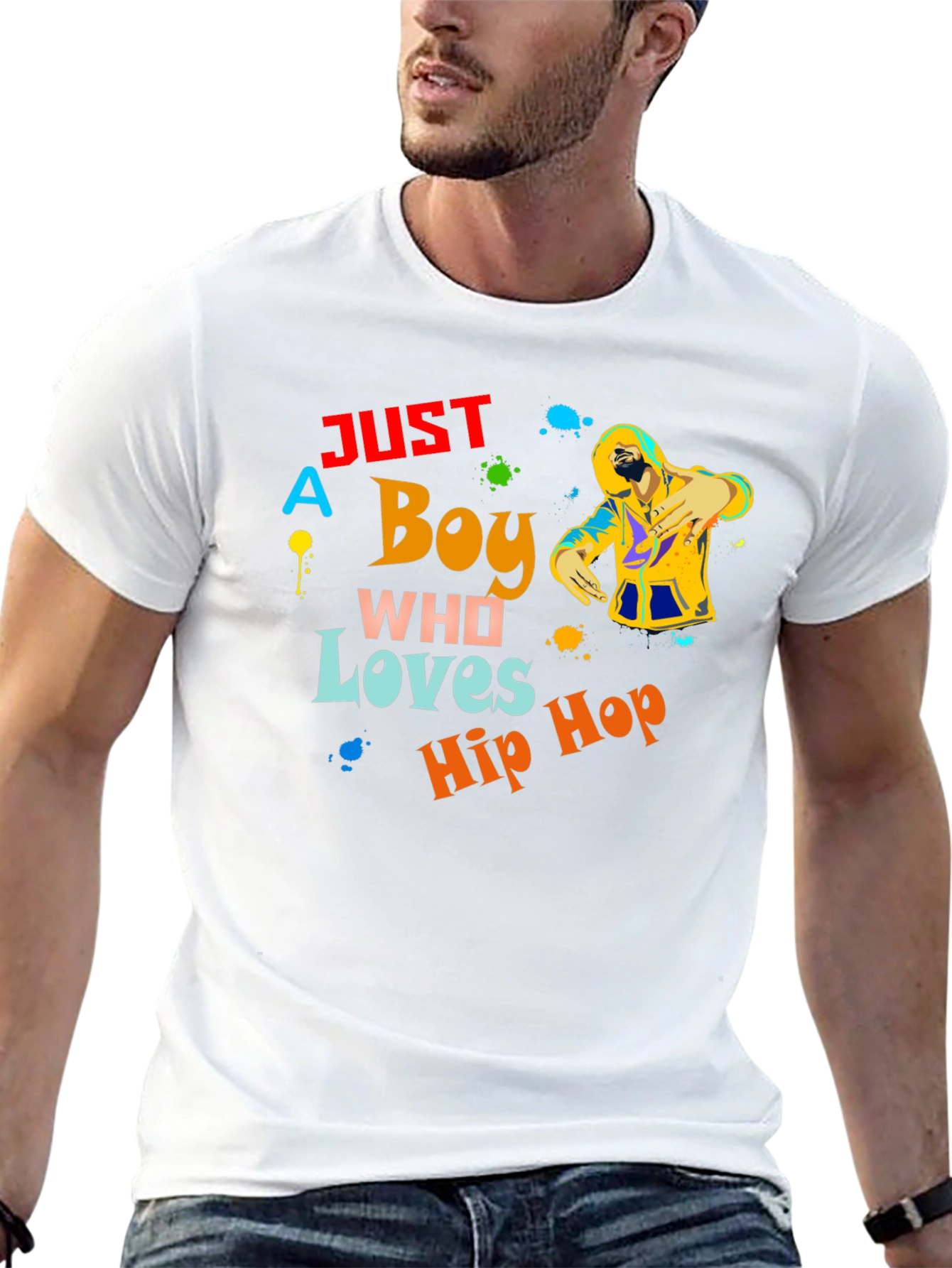 Just a Boy Who Loves Hip Hop Graphic T-Shirt