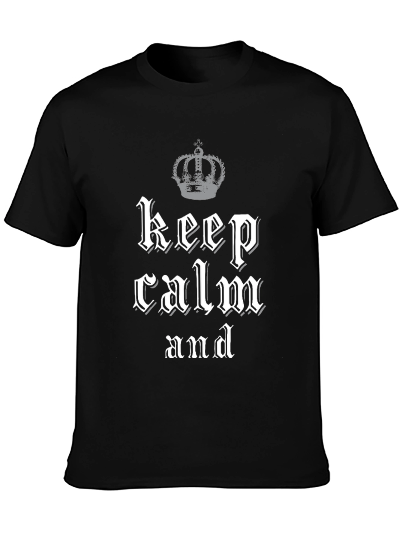 Keep Calm Crown Graphic Tee - Black