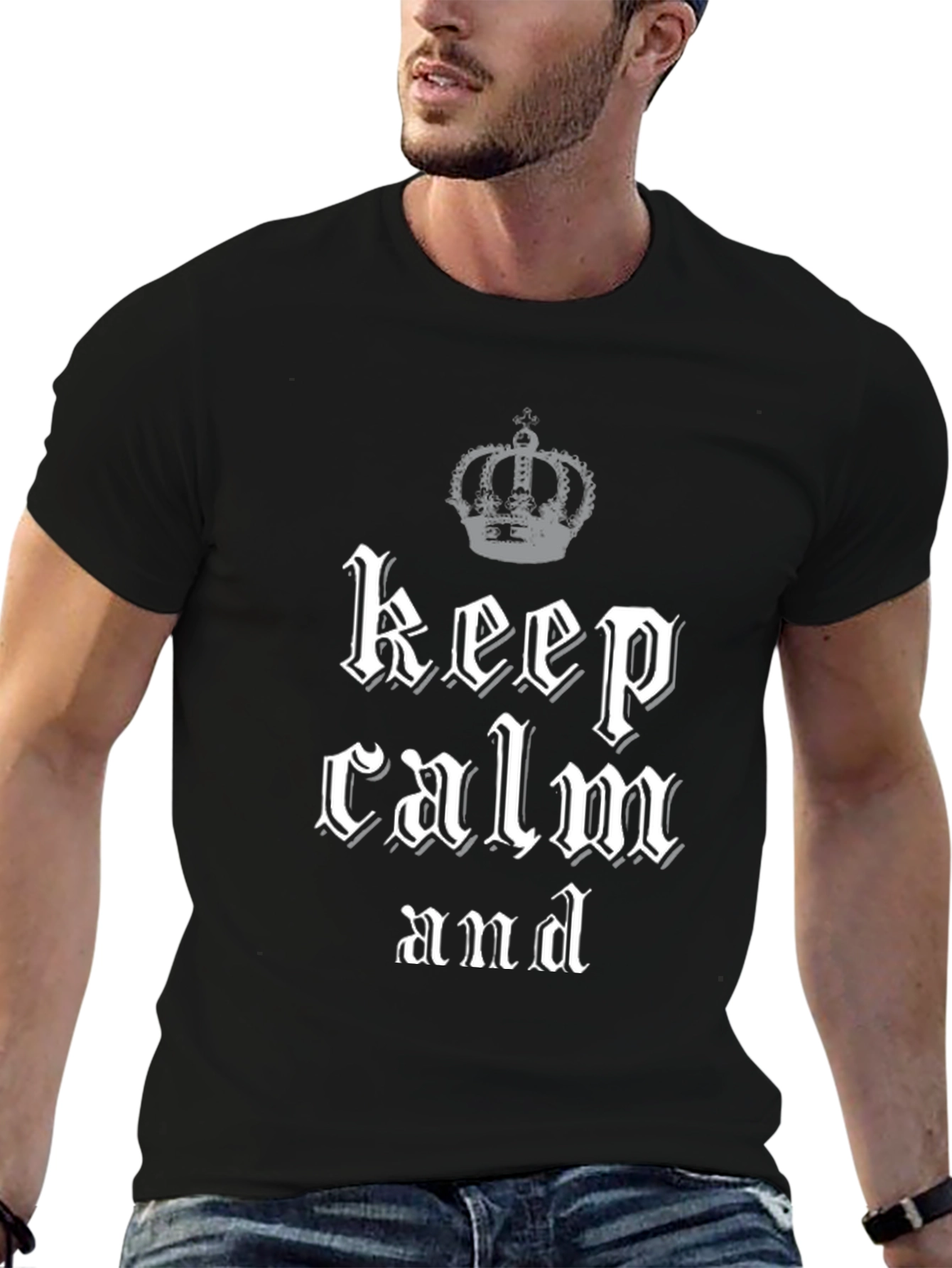 Keep Calm Crown Graphic Tee - Black