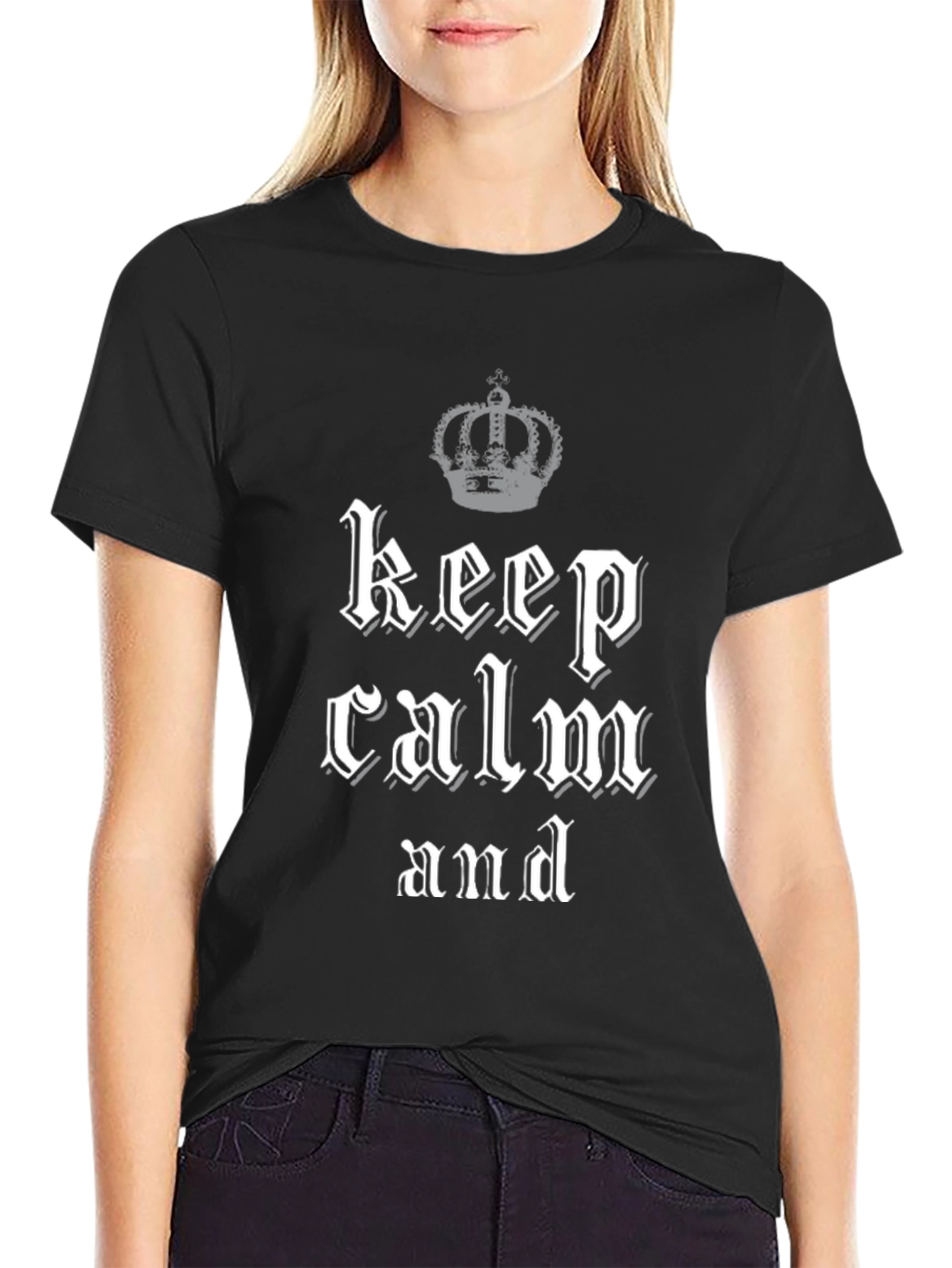 Keep Calm Crown Graphic Tee - Black