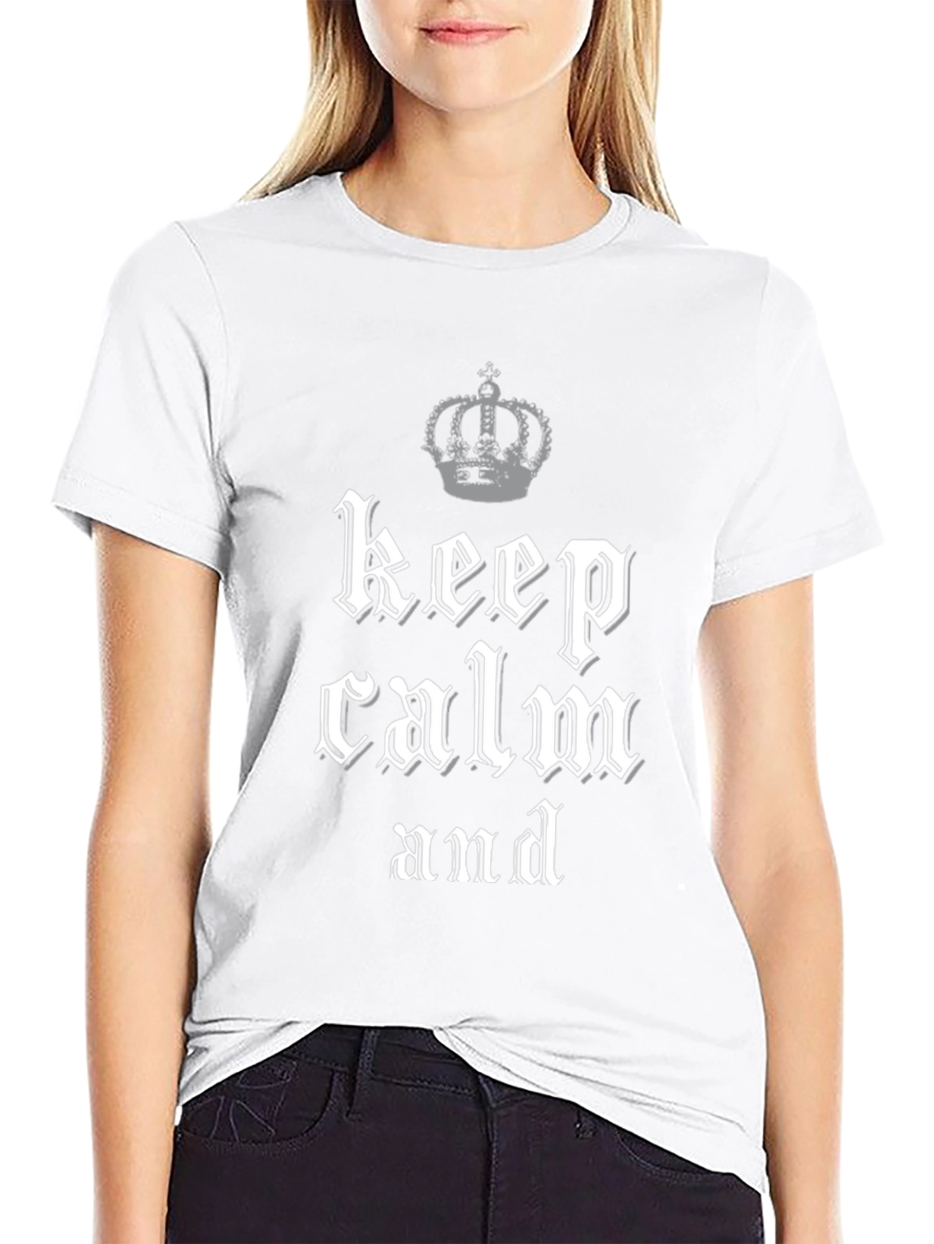 Keep Calm Crown Graphic Tee - Black