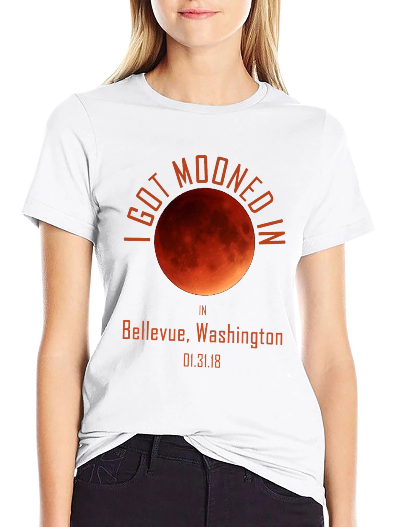 I Got Mooned in Bellevue T-Shirt Lunar Eclipse Souvenir