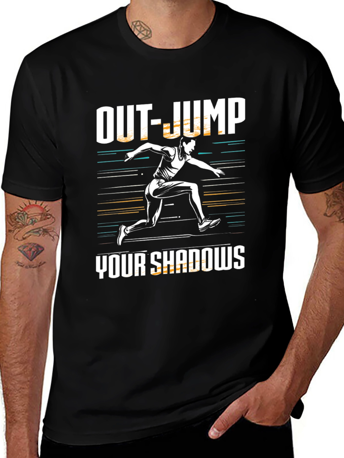 Out-Jump Your Shadows Graphic Tee - Motivational Shirt